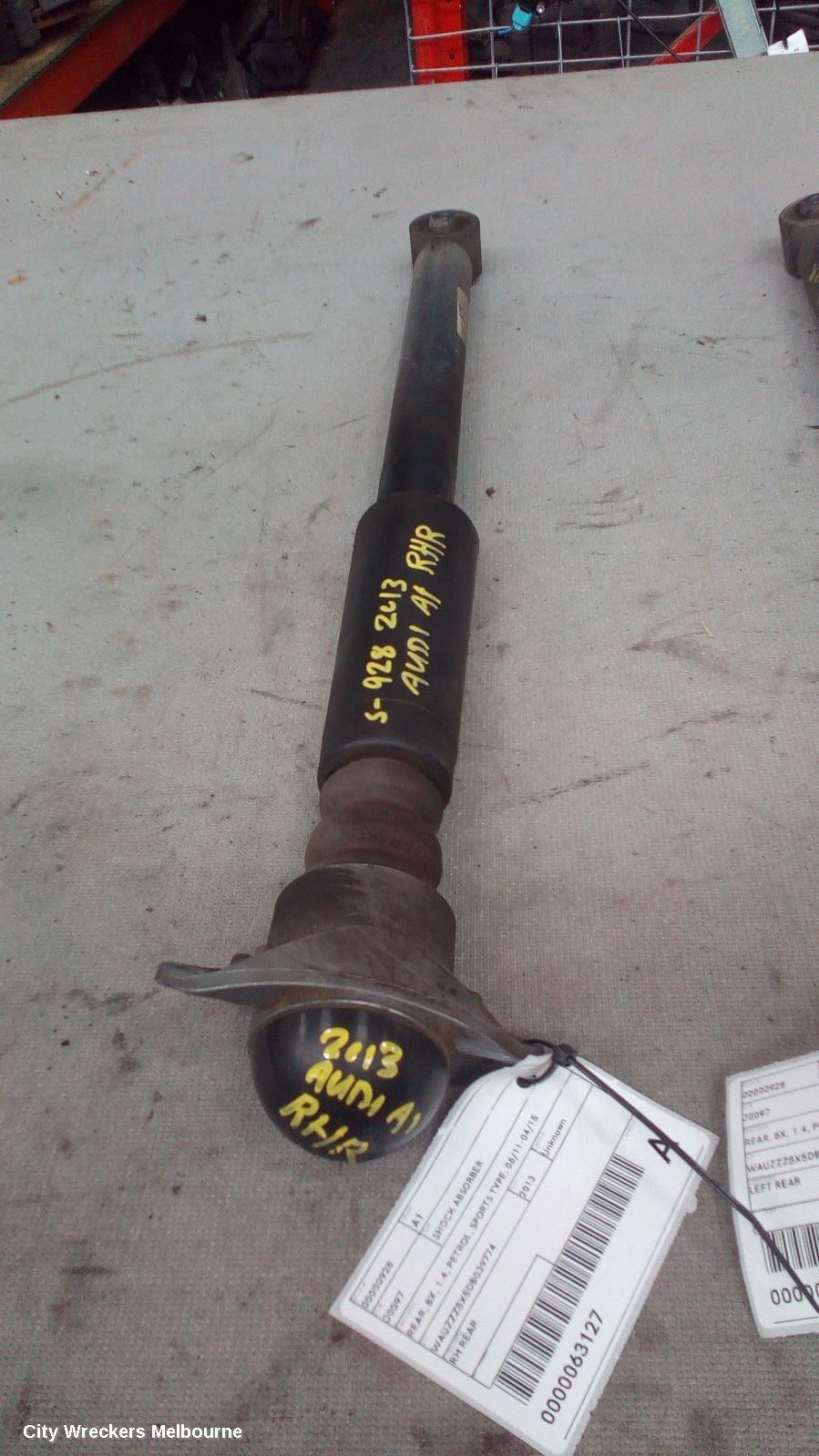AUDI A1 SHOCK ABSORBER, REAR, 8X, 1.4, PETROL, SPORTS TYPE, 06/2011 - 04/2015