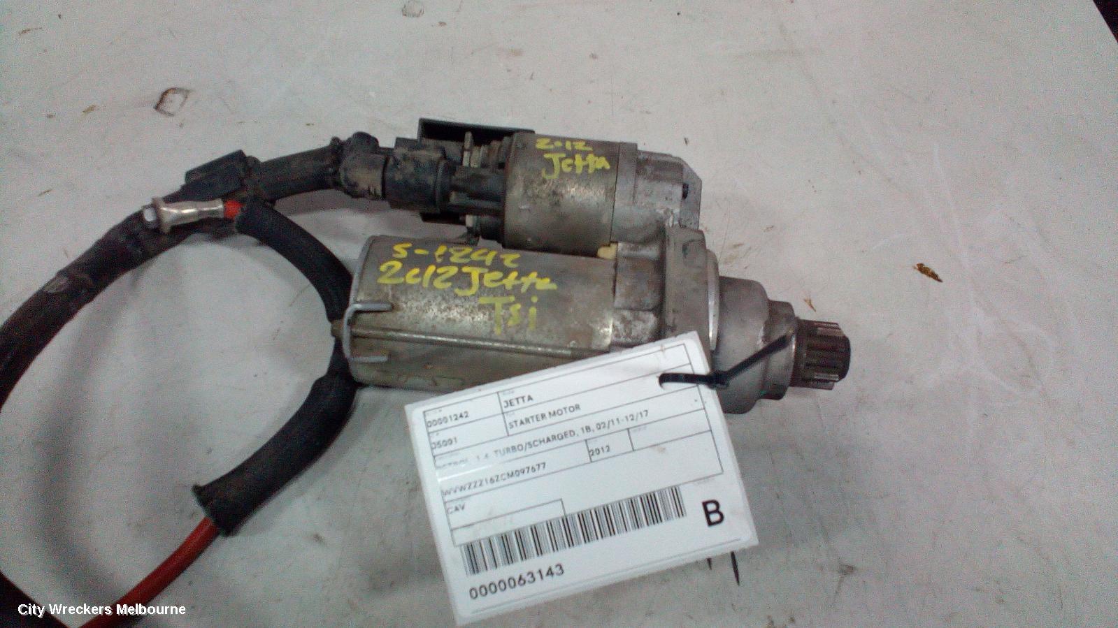 VOLKSWAGEN JETTA STARTER, PETROL, 1.4, CAVD/CTHD CODE, AUTO T/M, VALEO, 1B, 02/2011 - 12/2017