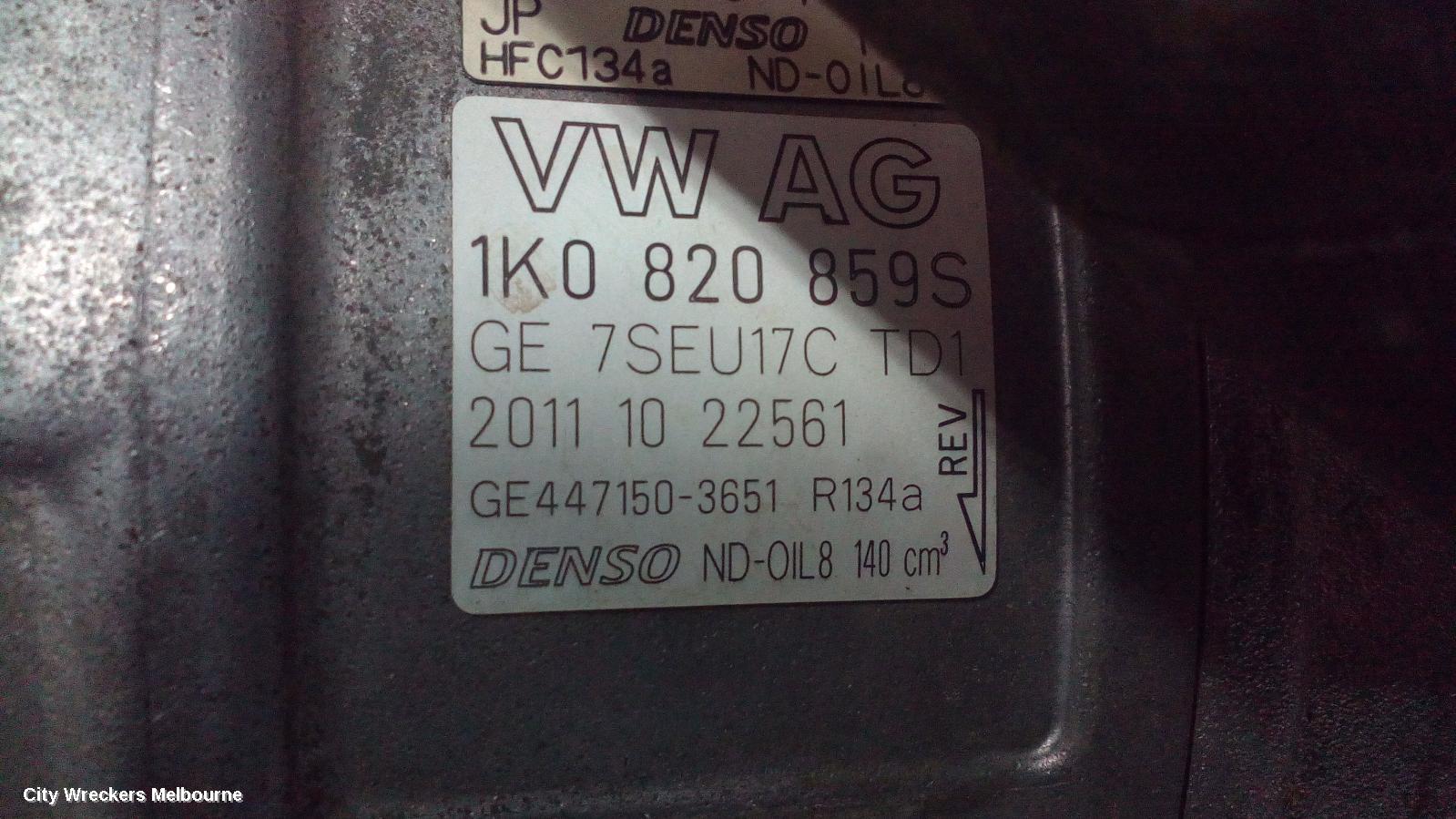 VOLKSWAGEN JETTA A/C COMPRESSOR, 1KM-1B, PETROL, DENSO BRAND (7SEU17C), 02/2006 - 12/2017