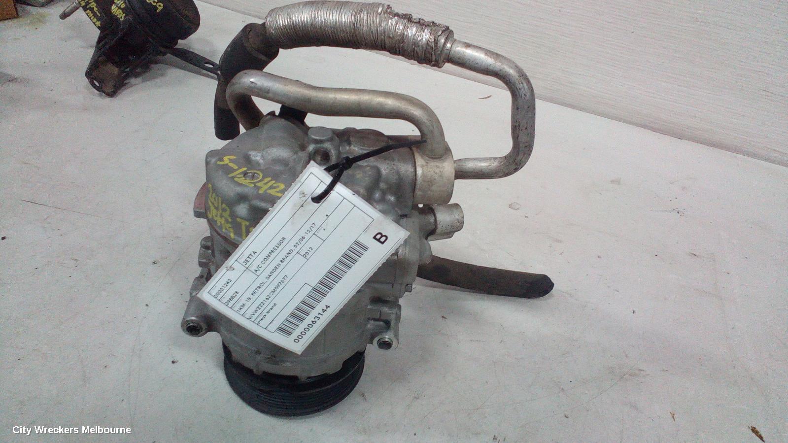 VOLKSWAGEN JETTA A/C COMPRESSOR, 1KM-1B, PETROL, DENSO BRAND (7SEU17C), 02/2006 - 12/2017