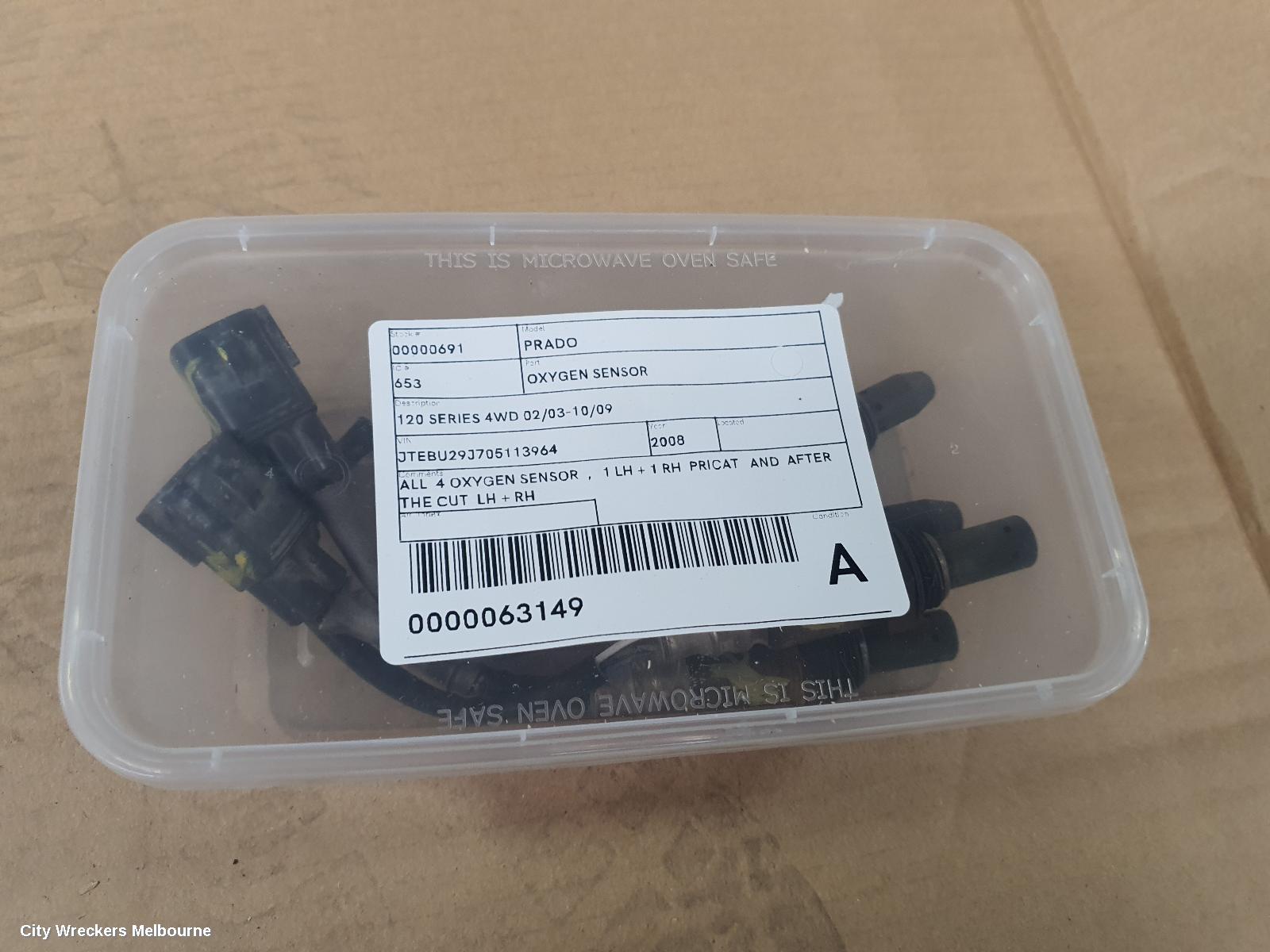 TOYOTA PRADO OXYGEN SENSOR, 120 SERIES 4WD 02/2003 - 10/2009
