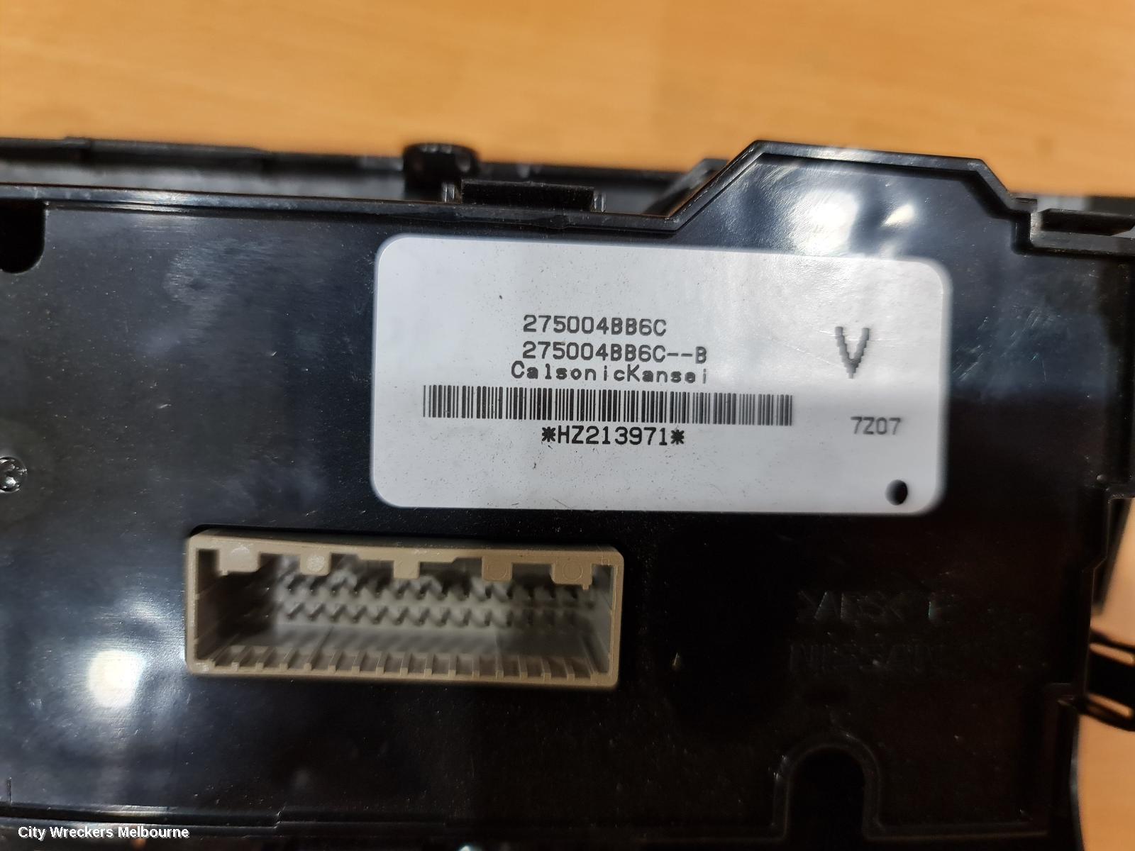 NISSAN QASHQAI HEATER/AC CONTROLS, J11, STANDARD TYPE, 06/2014 - 07/2021