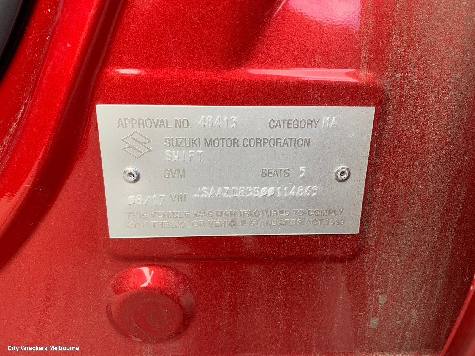 SUZUKI SWIFT LEFT REAR WND REG/MOTOR, AZ, POWER, 04/2017 ONWARDS