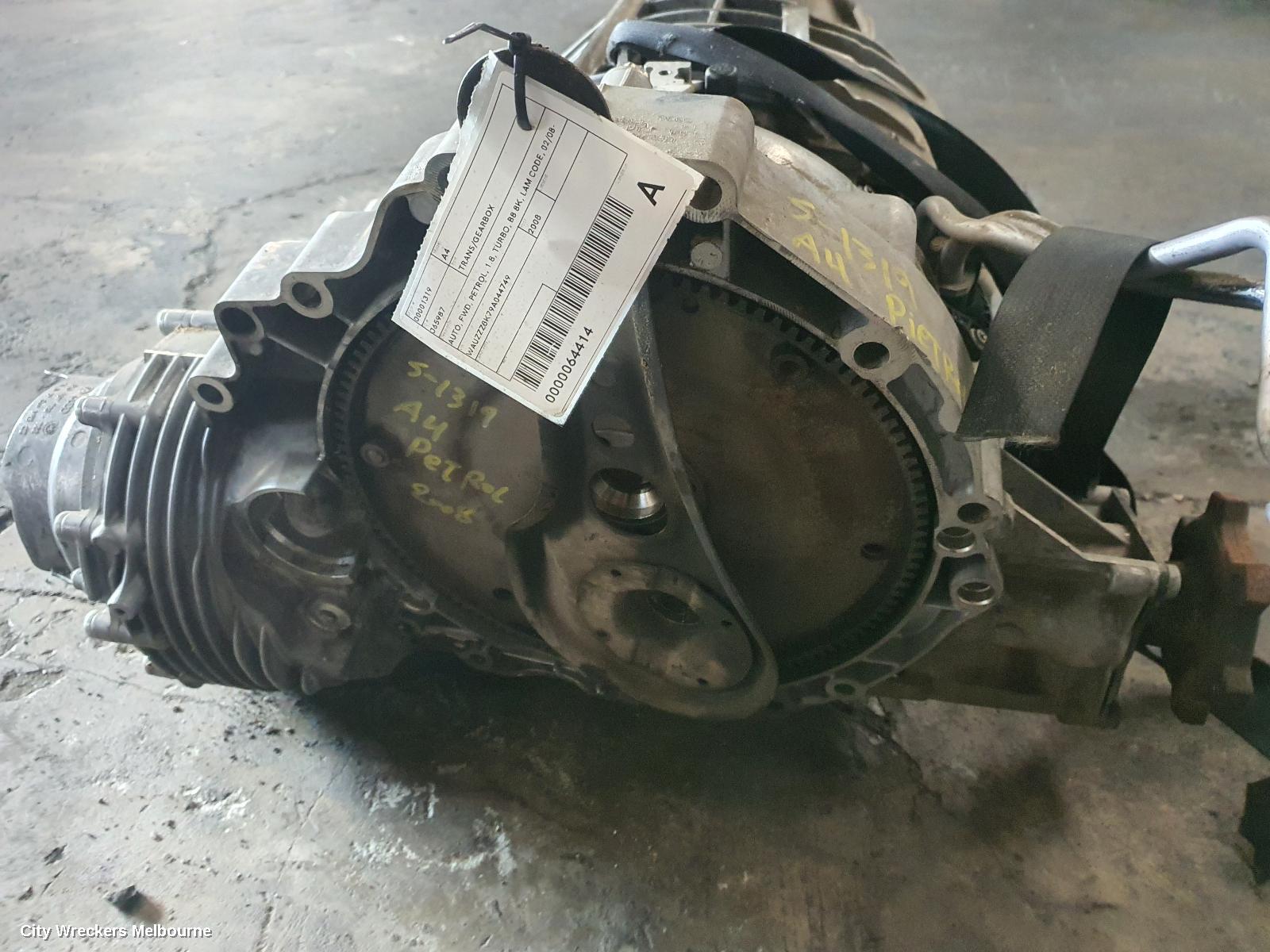 AUDI A4 TRANS/GEARBOX, AUTO, FWD, PETROL, 1.8, TURBO, B8 8K, LAM CODE, 02/2008 - 06/2012