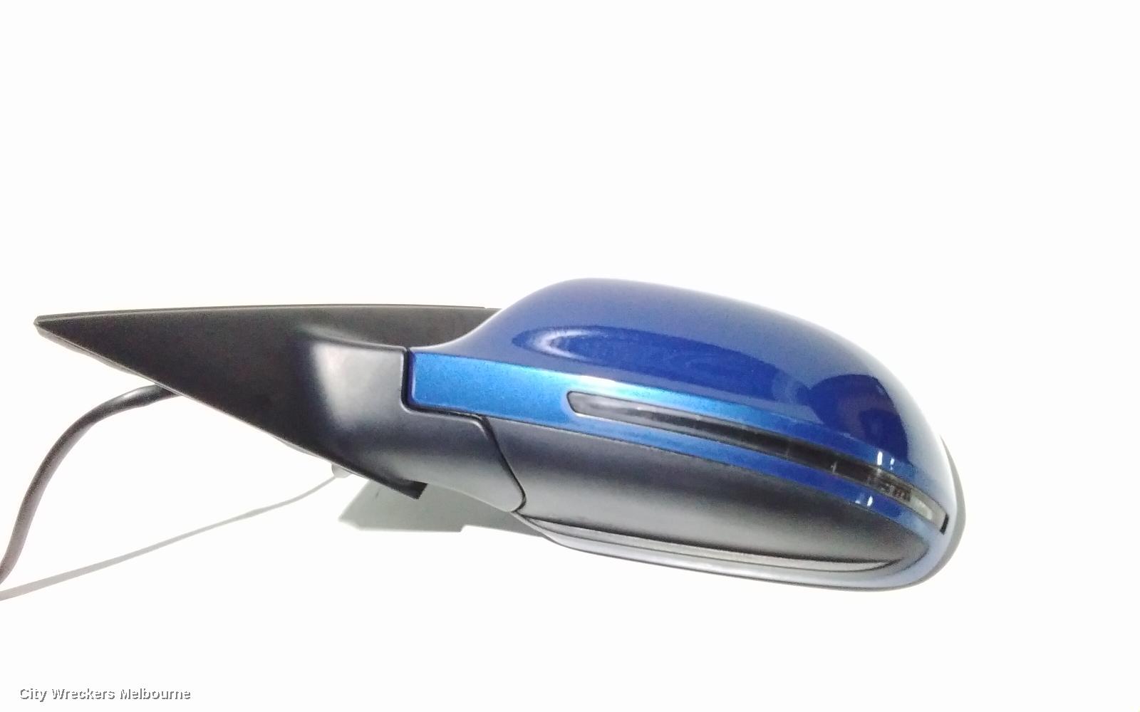 AUDI A4 LEFT DOOR MIRROR, B8 8K, A4, MANUAL FOLD, NO LANE CHANGE ASSIST TYPE, 1 PLUG (6 WIRE), 02/2008 - 05/2009