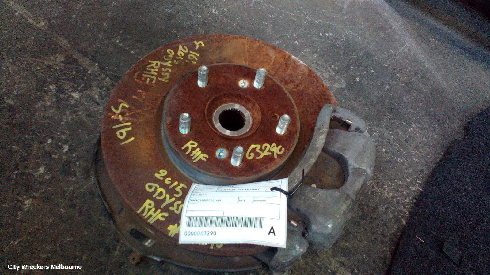 HONDA ODYSSEY RIGHT FRONT HUB ASSEMBLY, RC1, 02/2014 - 03/2022