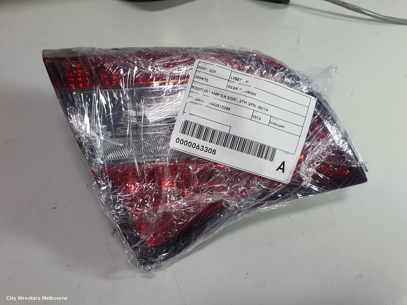 SUBARU LIBERTY REAR GARNISH, BOOTLID LAMP (LH SIDE), 6TH GEN, 08/2014 ONWARDS