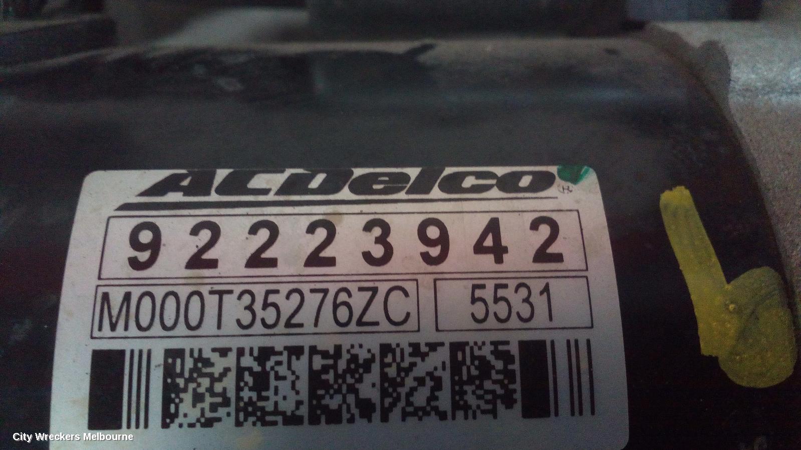 HOLDEN COMMODORE STARTER, 3.6, LFX/LWR, VF, 05/2013 - 12/2017