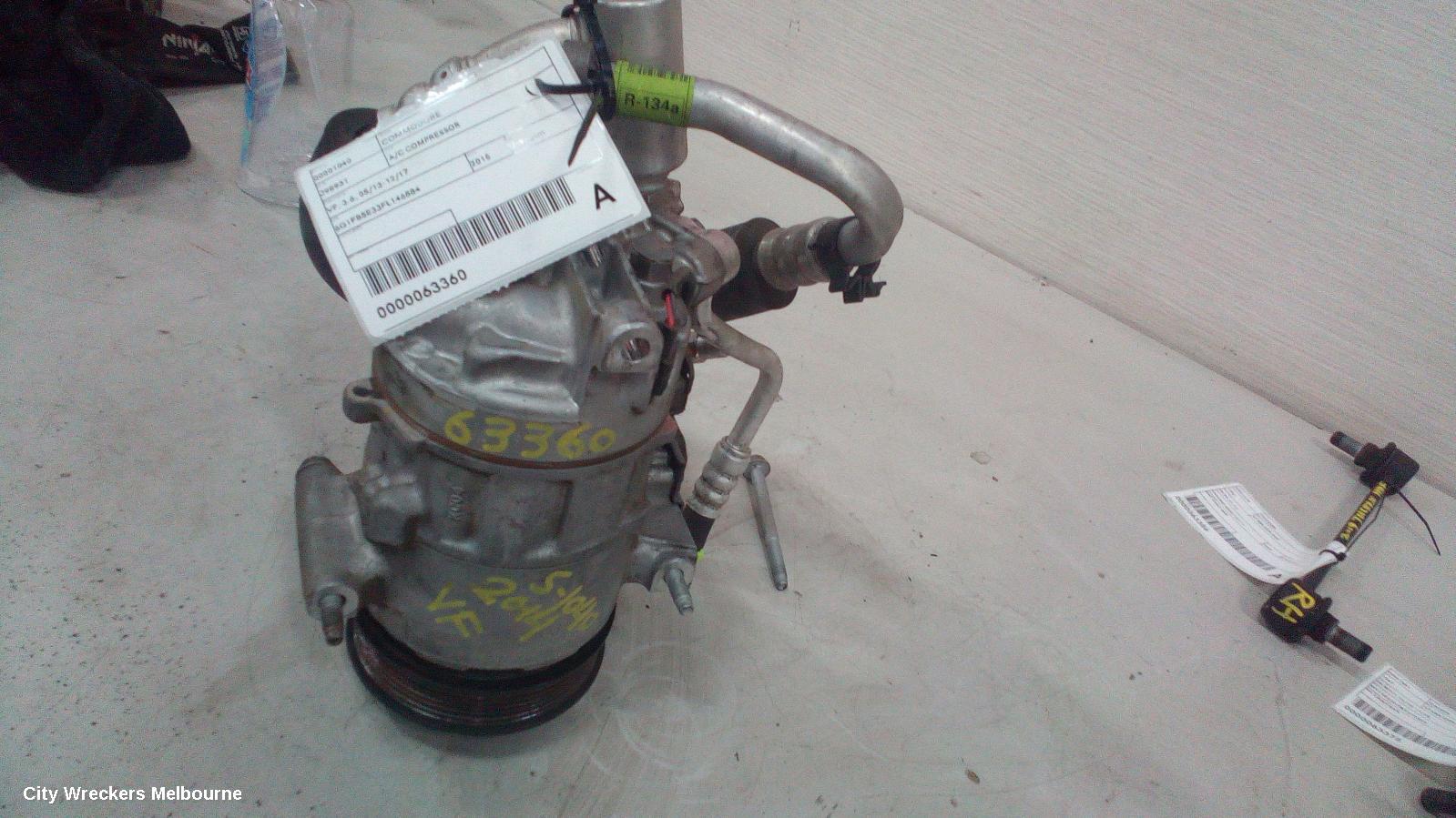 HOLDEN COMMODORE A/C COMPRESSOR, VF, 3.6, 05/2013 - 12/2017