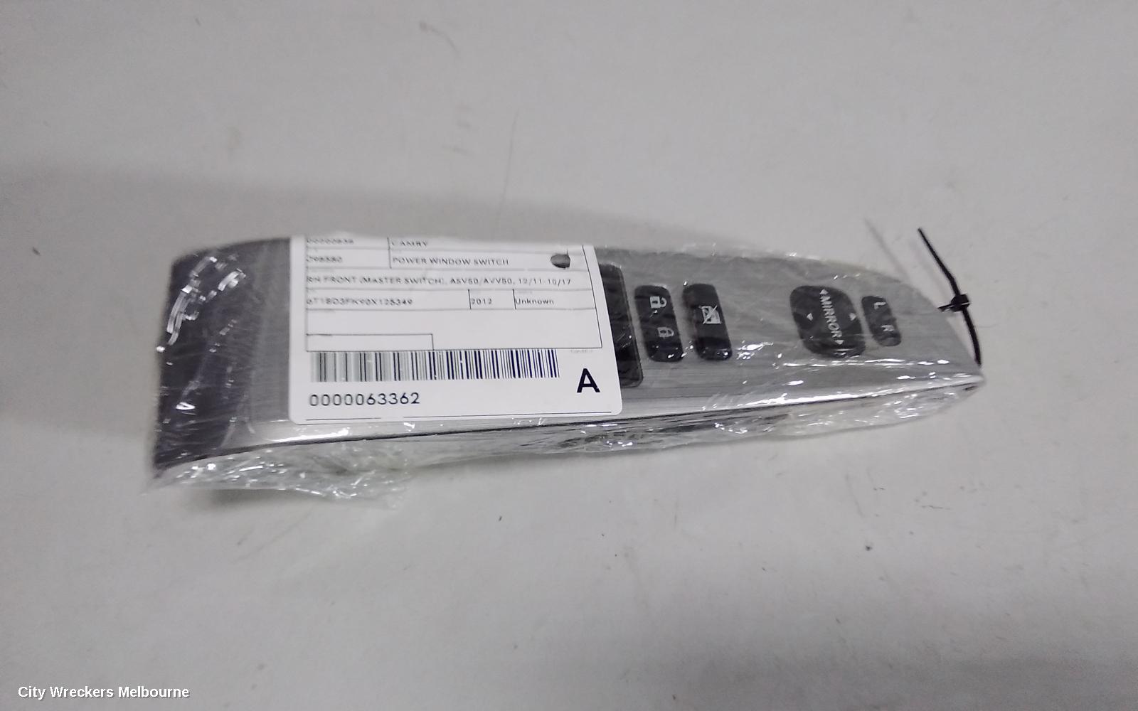 TOYOTA CAMRY PWR DR WIND SWITCH, RH FRONT (MASTER SWITCH), ASV50/AVV50, 12/2011 - 10/2017