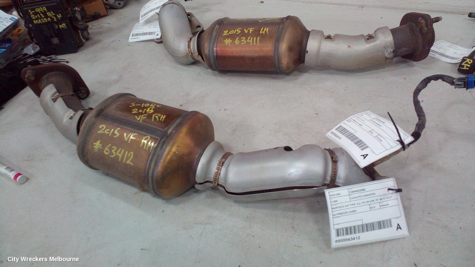 HOLDEN COMMODORE CATALYTIC CONVERTER, MANIFOLD-CAT TYPE, 3.6, LFX, RH SIDE, VF, 05/2013 - 12/2017