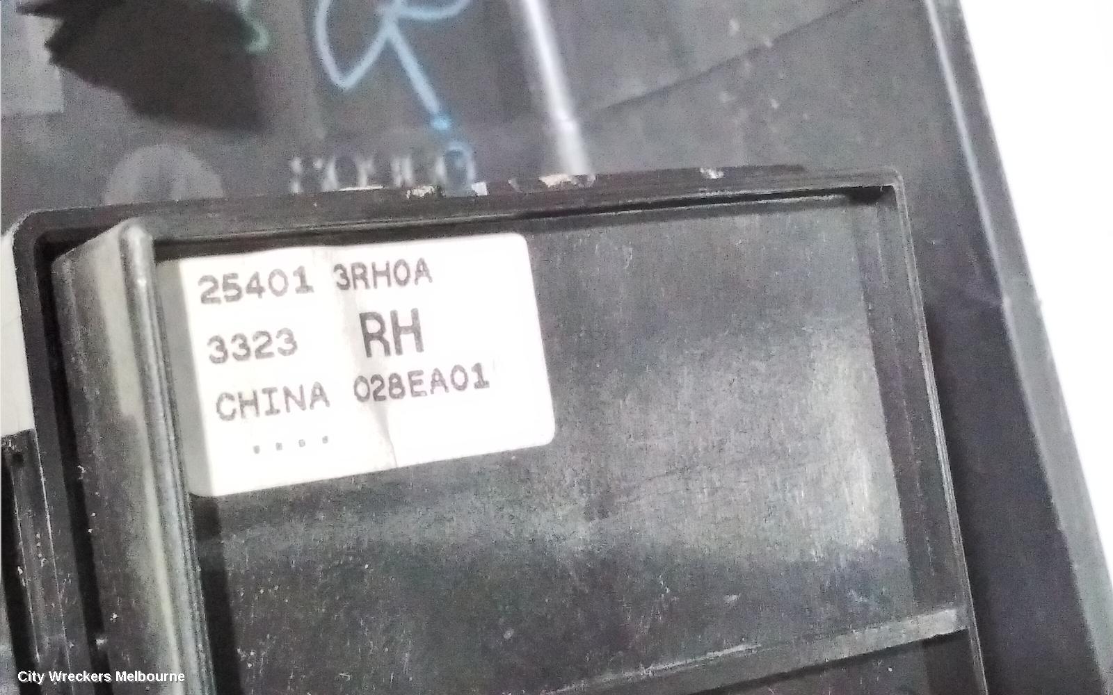NISSAN PULSAR PWR DR WIND SWITCH, RH FRONT (MASTER SWITCH), SEDAN, B17, 12/2012 - 12/2017