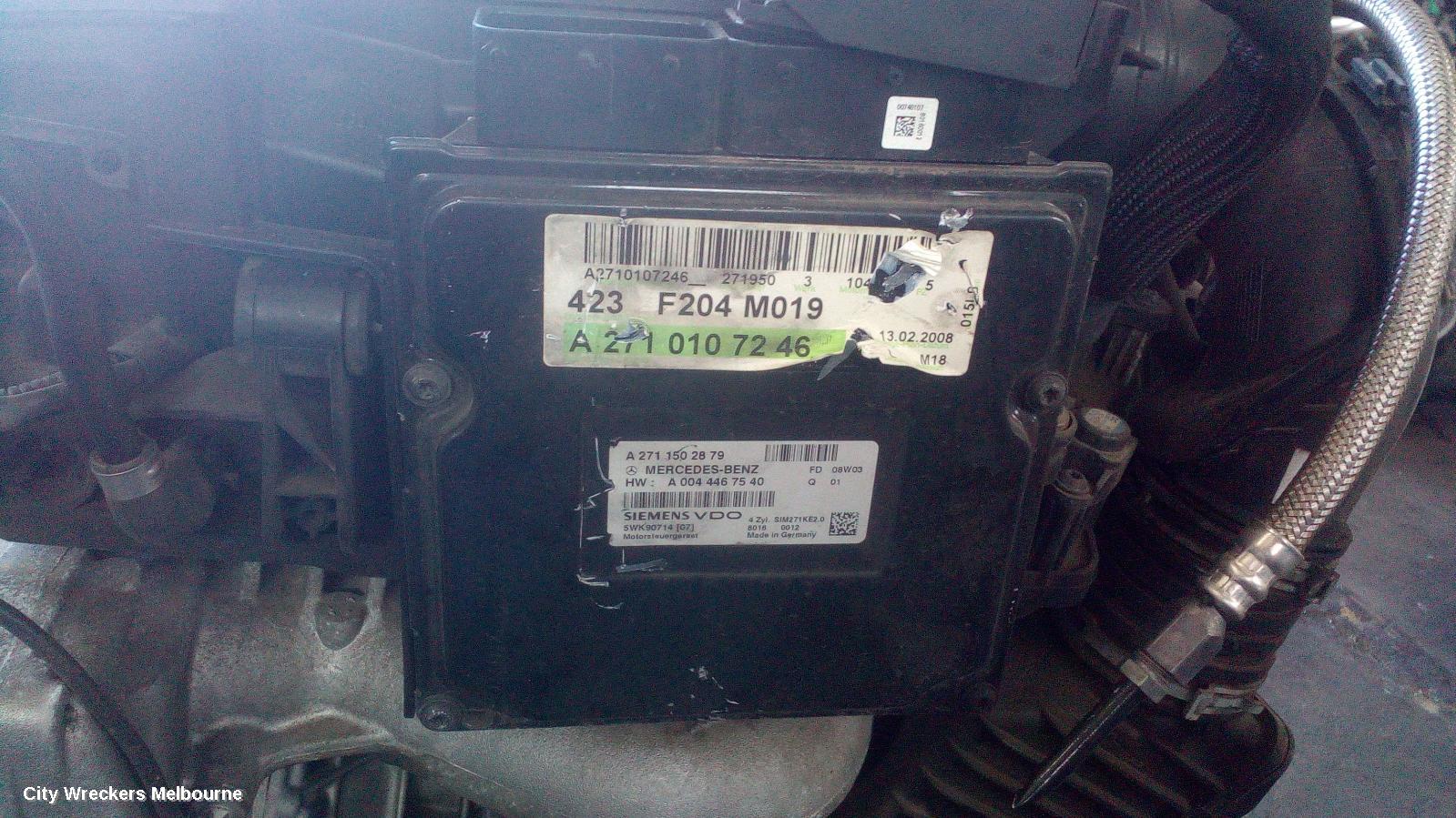 MERCEDES C CLASS ENGINE, PETROL, 1.8, S/CHARGED, W204/S204, C200K, 271.950 CODE, 07/2007 - 12/2009