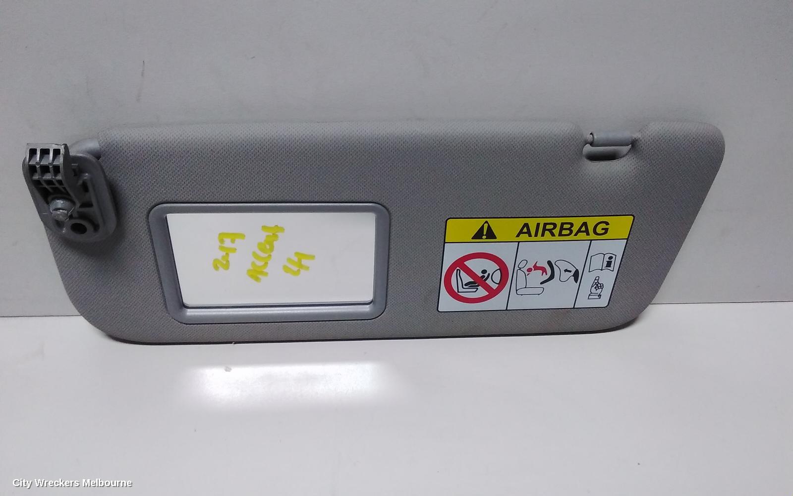 HYUNDAI ACCENT SUNVISOR, RB, LH SIDE, 07/2011 - 12/2019