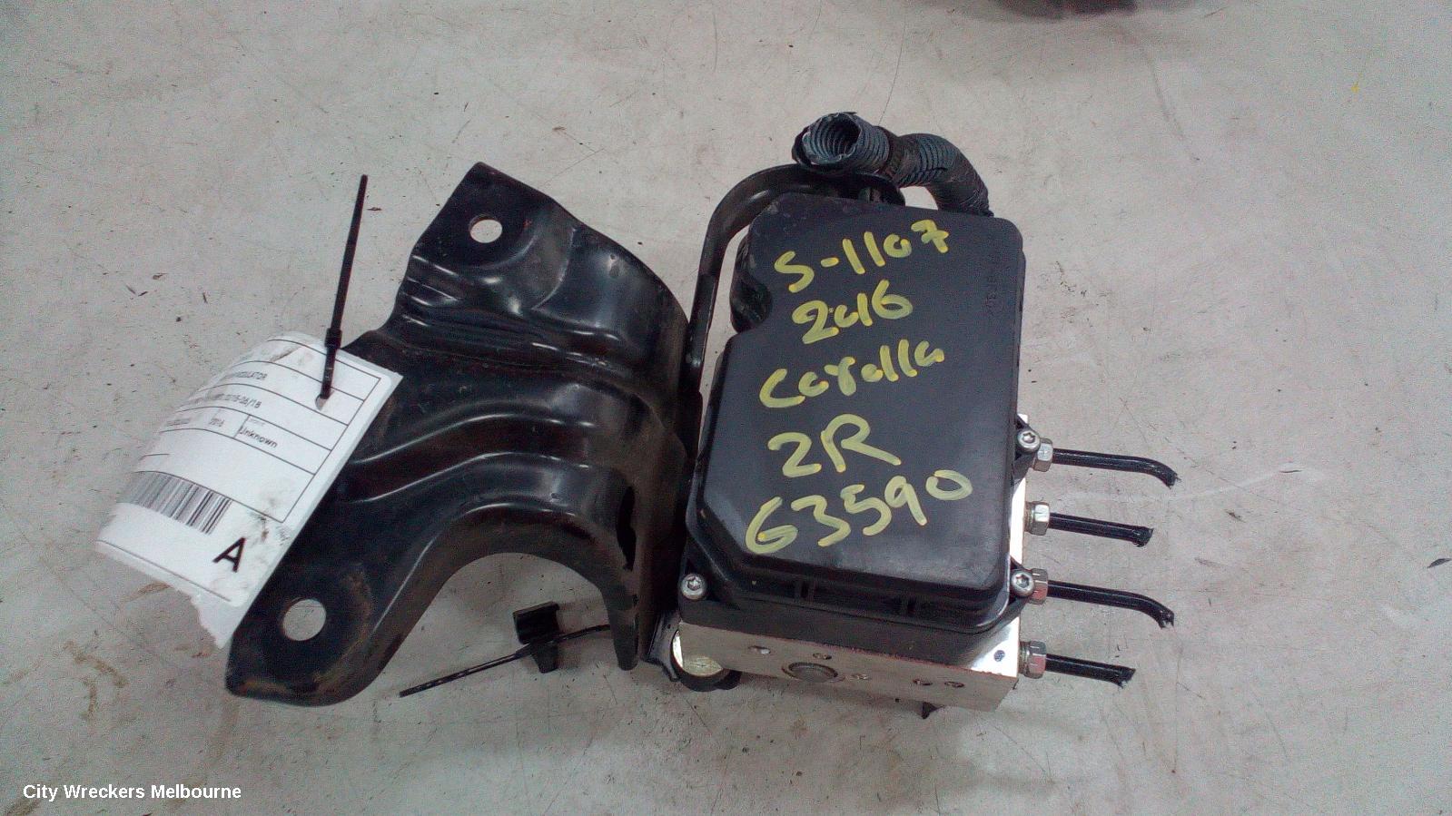 TOYOTA COROLLA ABS PUMP/MODULATOR, ZRE182R, HATCH, NON HYBRID, 03/2015 - 06/2018