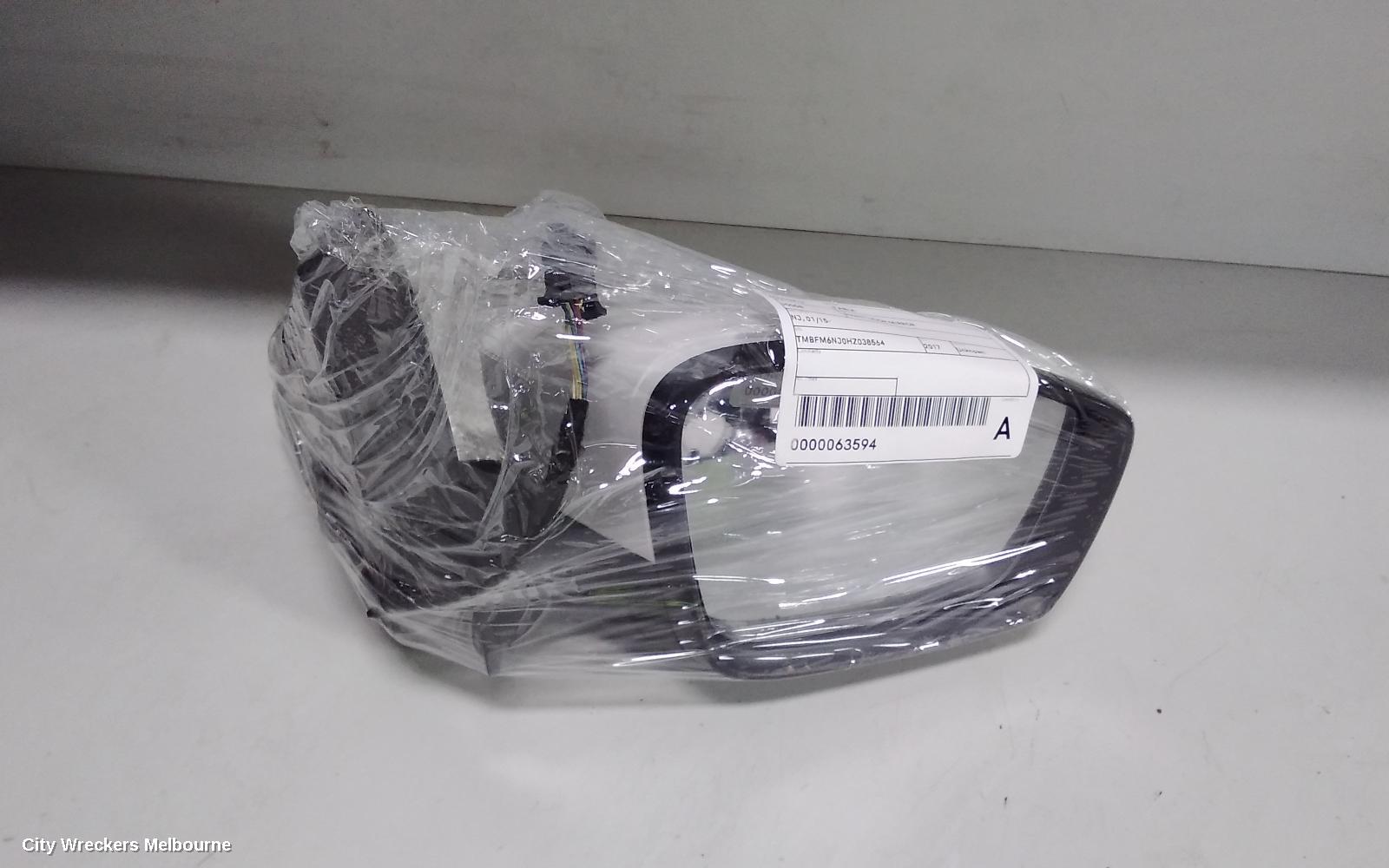 SKODA FABIA RIGHT DOOR MIRROR, NJ, POWER ADJUST, HEATED, NON BLIND SPOT, 01/2015 - 08/2021