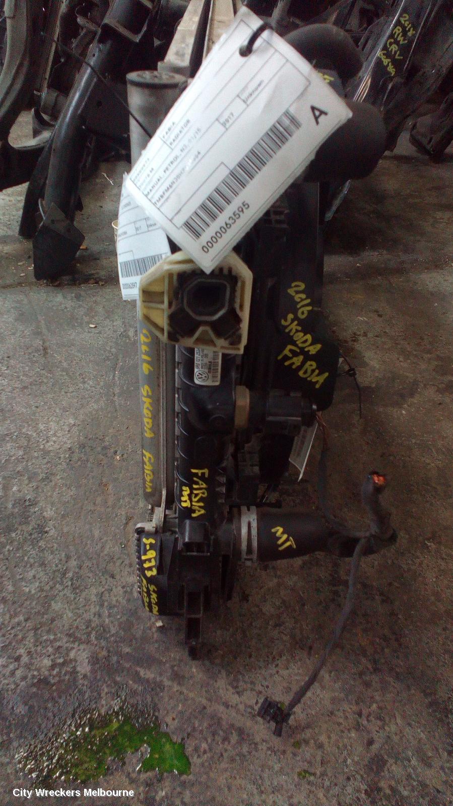 SKODA FABIA RADIATOR, MANUAL, PETROL, NJ, 01/2015 ONWARDS