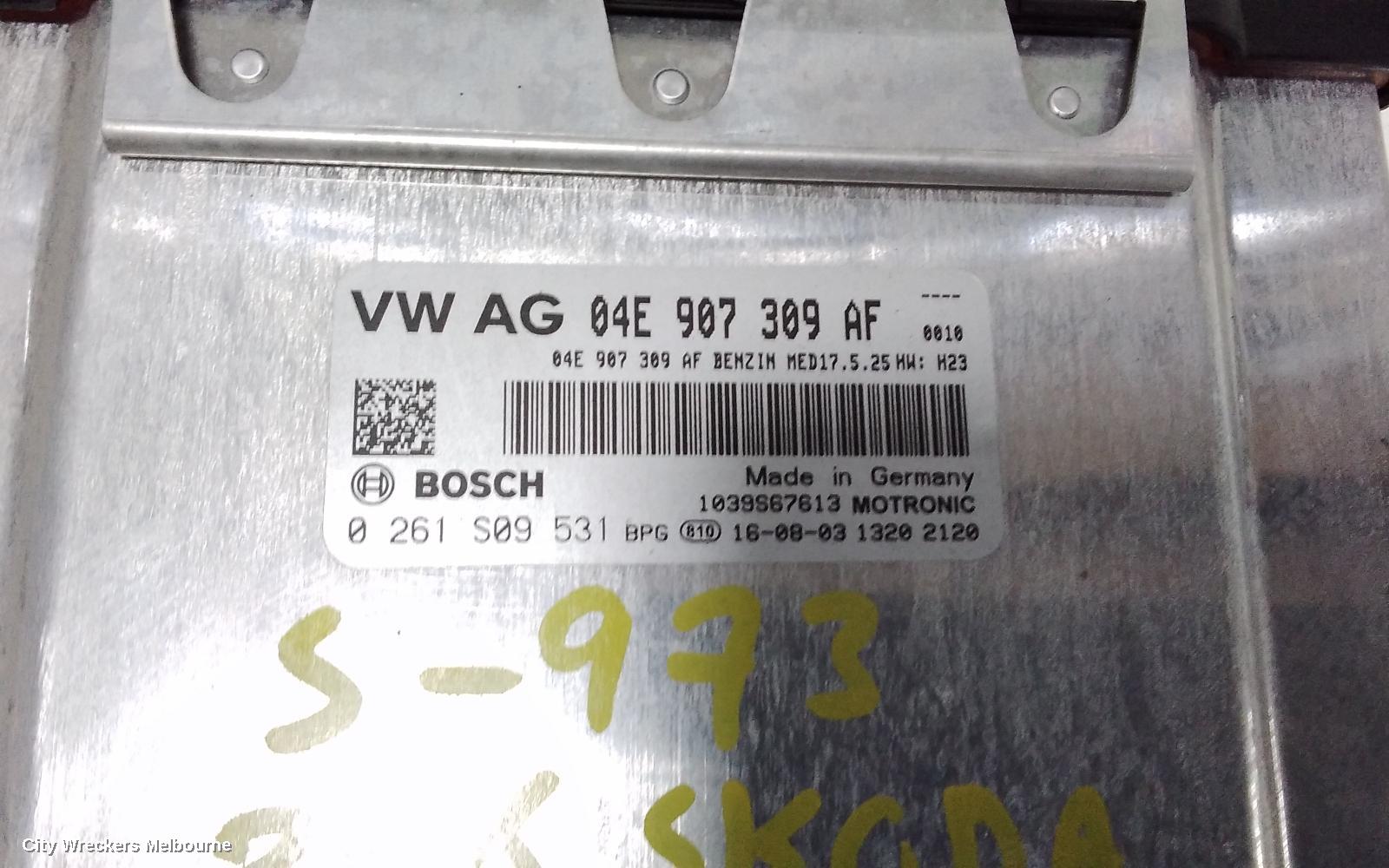 SKODA FABIA ECU, ENGINE ECU, 1.2, PETROL, TURBO, CJZC CODE, ECU ONLY, NJ, 01/2015 ONWARDS