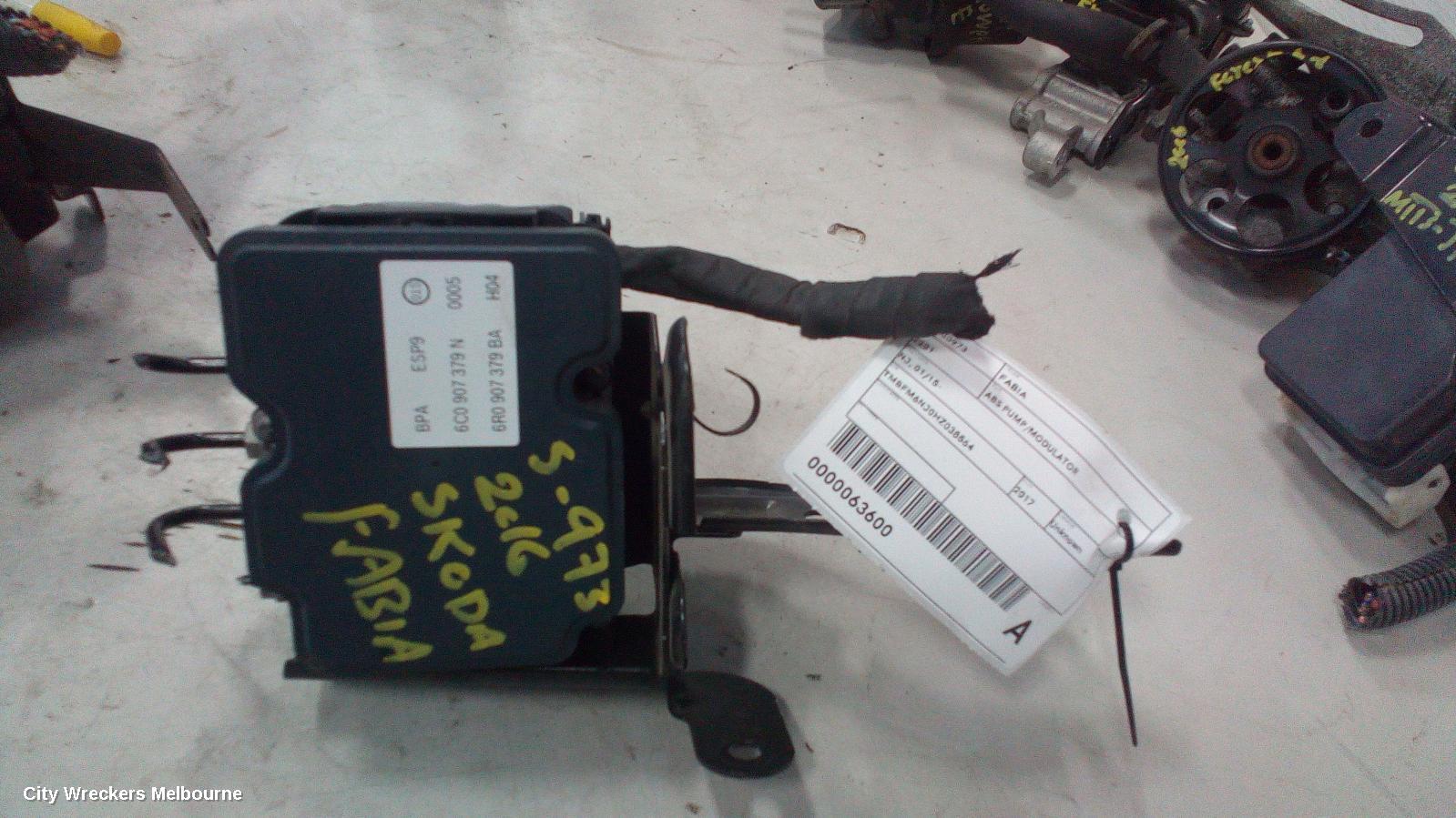 SKODA FABIA ABS PUMP/MODULATOR, NJ, 6C0614517R, 01/2015 - 08/2021
