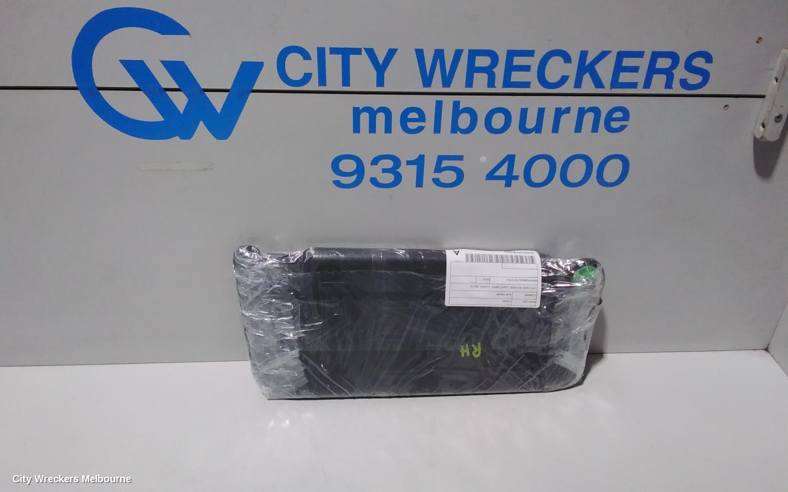 HONDA CIVIC SUNVISOR, 10TH GEN, RH SIDE, BLACK, CLOTH, 05/2016 - 08/2021