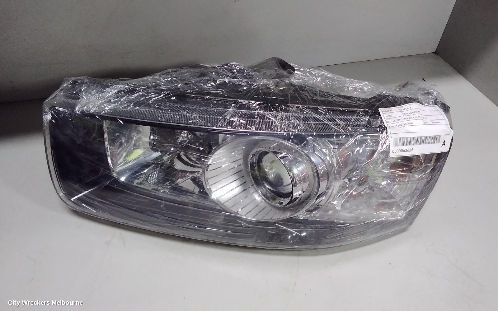 HOLDEN CAPTIVA LEFT HEADLAMP, CG, CAPTIVA 7 (4TH VIN = C), GREY SURROUND, 01/2011 - 09/2015