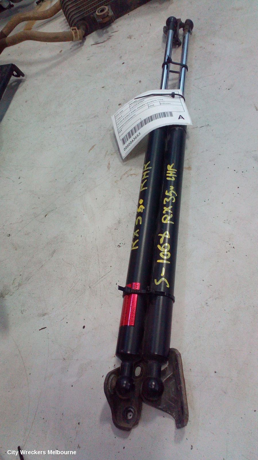 LEXUS RX SERIES HATCH STRUT, TAILGATE STRUT (PAIR), POWER TAILGATE TYPE, MCU3/GSU3/MHU3#, 04/2003 - 11/2008