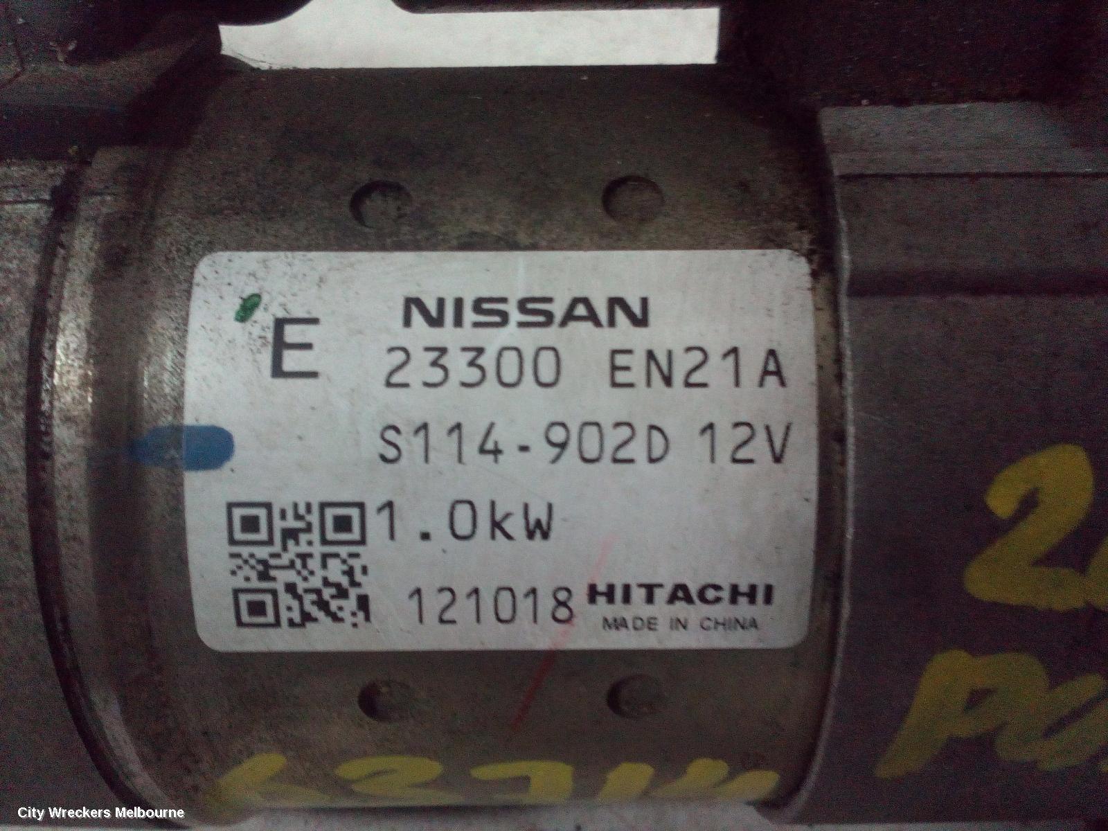 NISSAN PULSAR STARTER, PETROL, 1.8, MRA8DE, B17/C12, 12/2012 - 12/2017