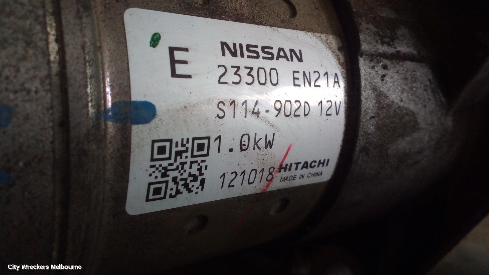 NISSAN PULSAR STARTER, PETROL, 1.8, MRA8DE, B17/C12, 12/2012 - 12/2017