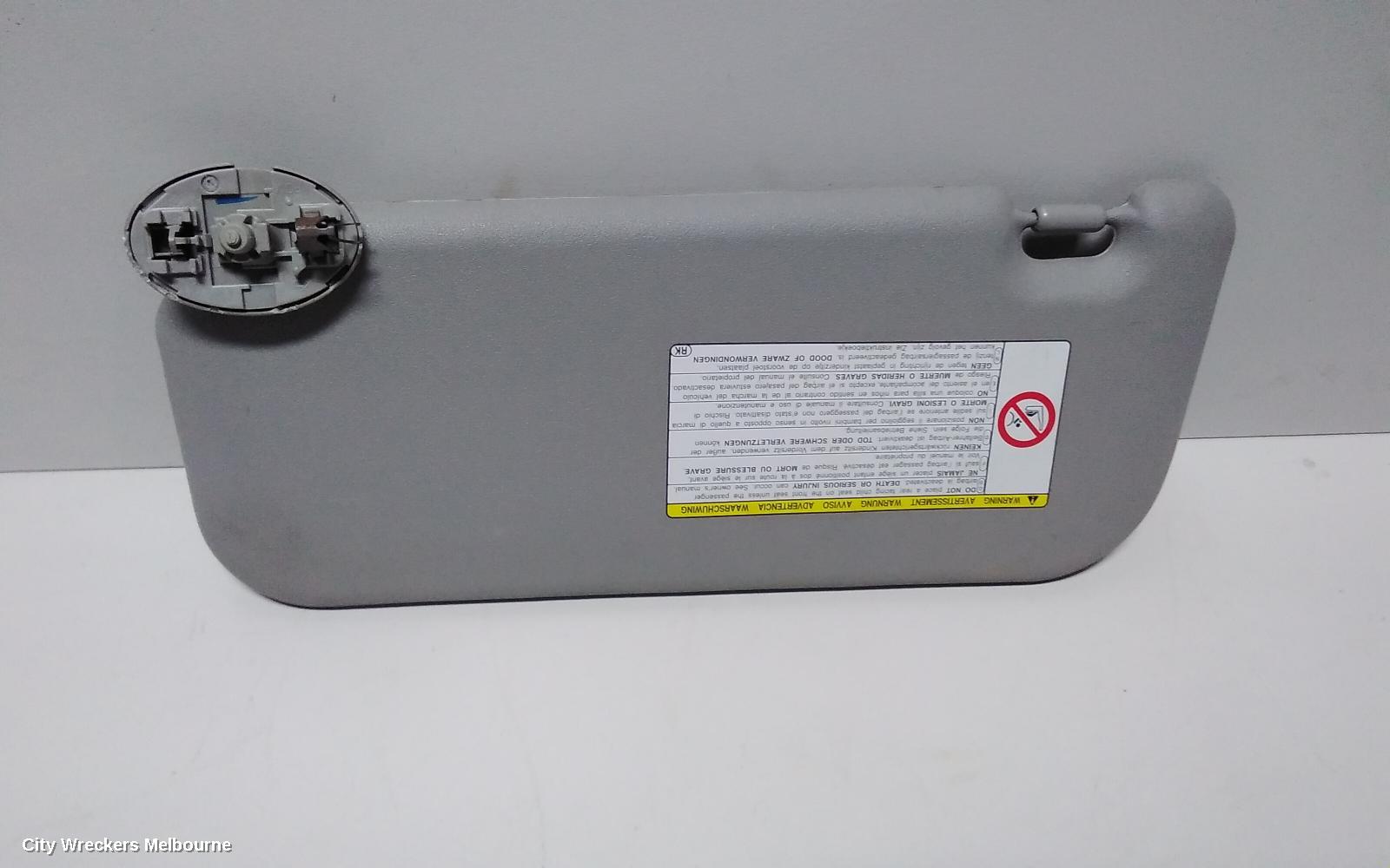 TOYOTA YARIS SUNVISOR, NCP9#, RH SIDE, NON MIRROR TYPE, 10/2005 - 06/2016