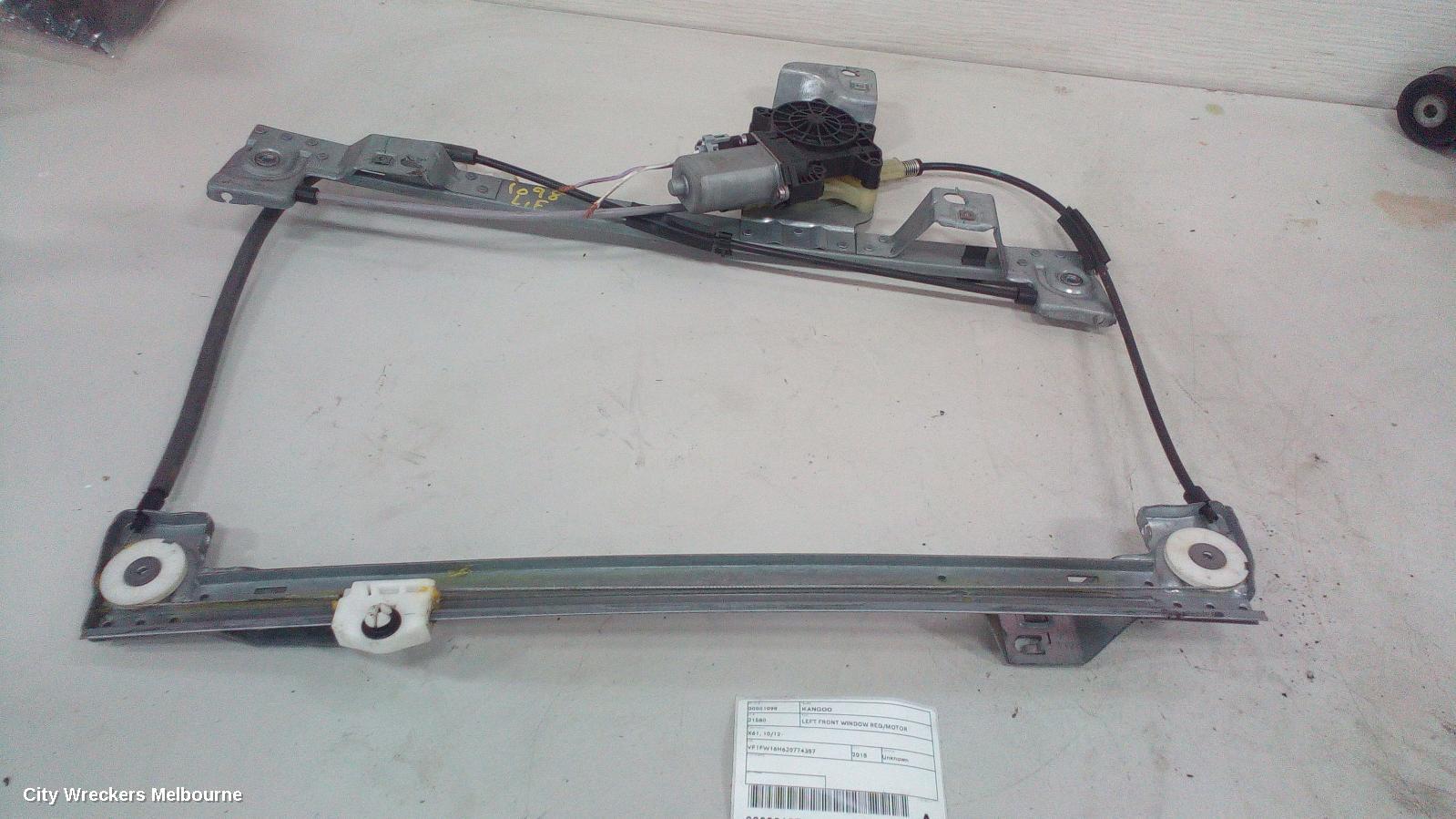 RENAULT KANGOO LEFT FRONT WINDOW REG/MOTOR, X61, 10/2012 ONWARDS