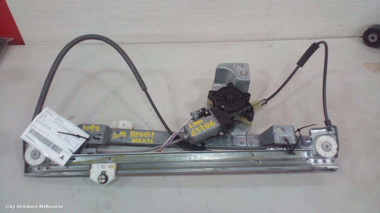RENAULT KANGOO LEFT FRONT WINDOW REG/MOTOR, X61, 10/2012 ONWARDS