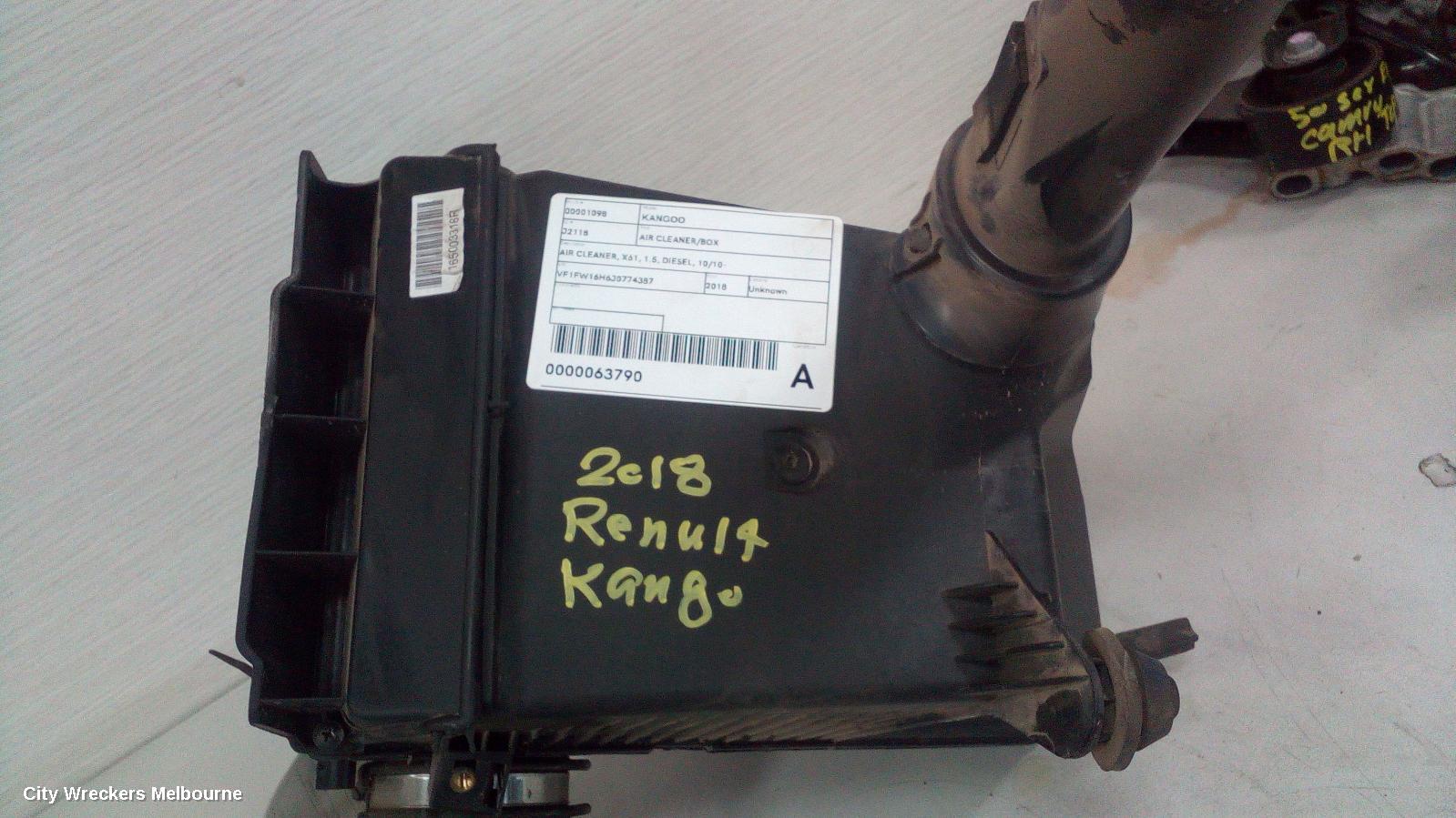 RENAULT KANGOO AIR CLEANER/BOX, AIR CLEANER, X61, 1.5, DIESEL, 10/2010 ONWARDS