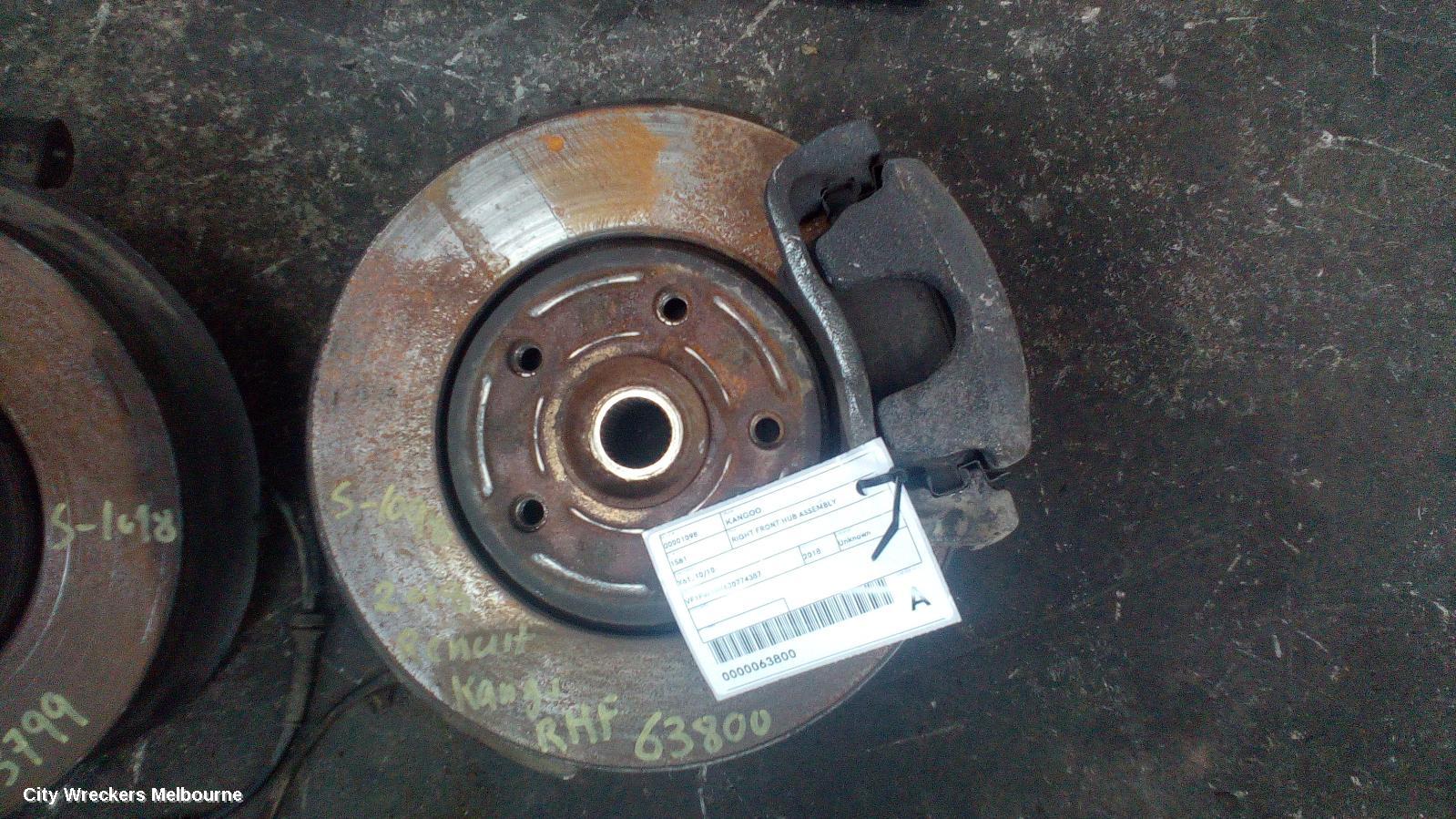 RENAULT KANGOO RIGHT FRONT HUB ASSEMBLY, X61, 10/2010 - 02/2022