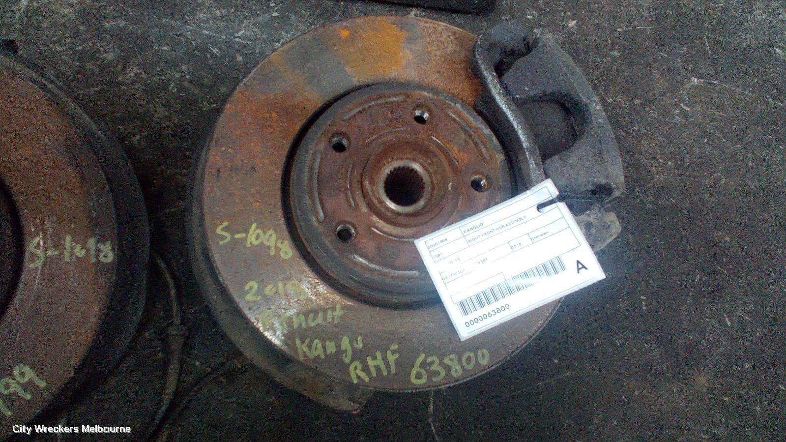 RENAULT KANGOO RIGHT FRONT HUB ASSEMBLY, X61, 10/2010 - 02/2022