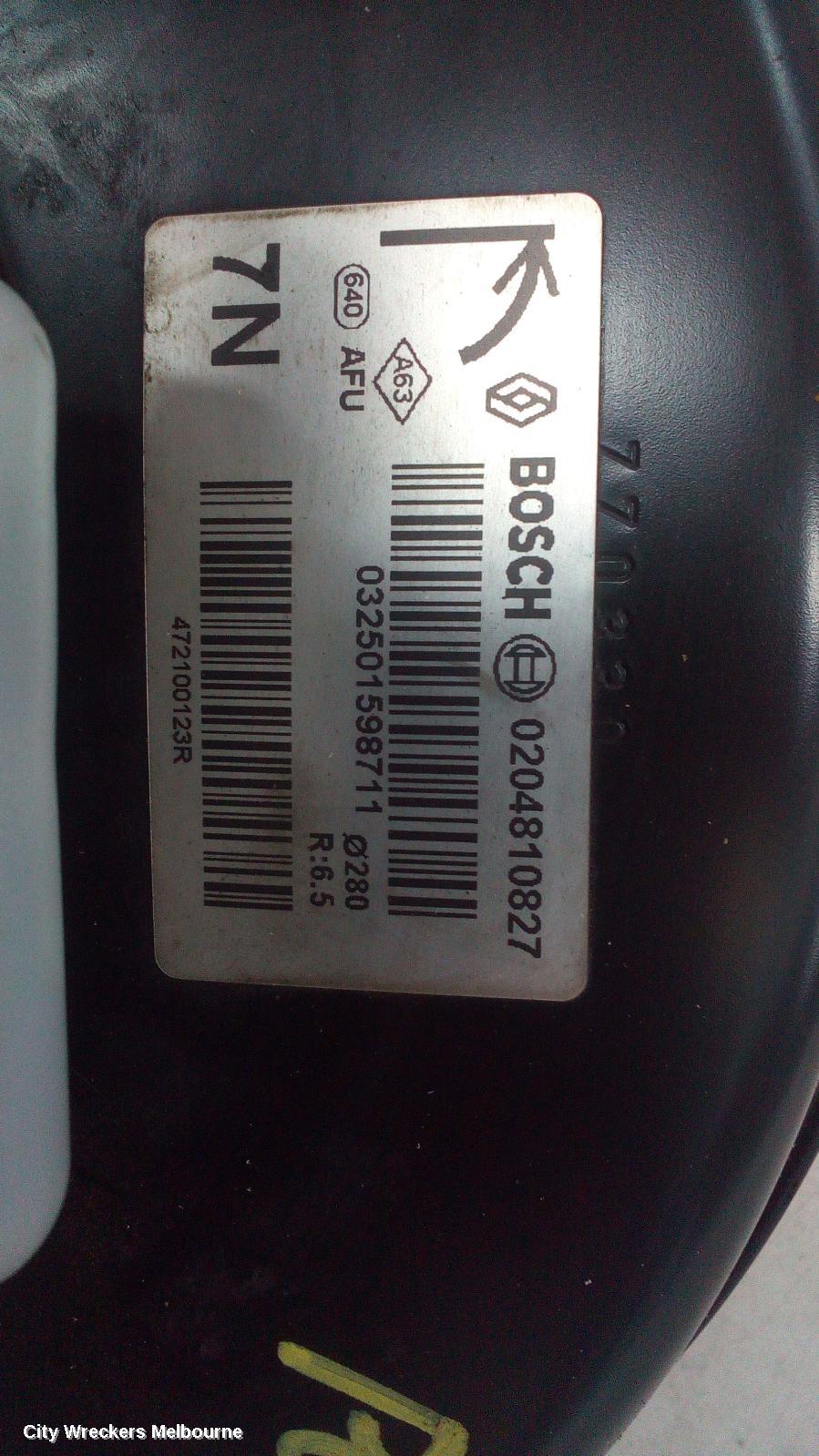 RENAULT KANGOO BRAKE BOOSTER, X61, 10/2010 - 02/2022