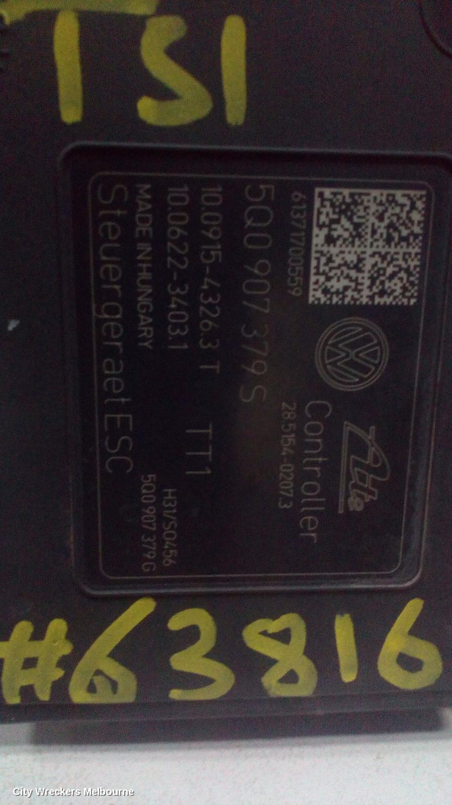 VOLKSWAGEN GOLF ABS PUMP/MODULATOR, GEN 7, ON MOTOR P/N 3Q0614517R, 03/2013 ONWARDS