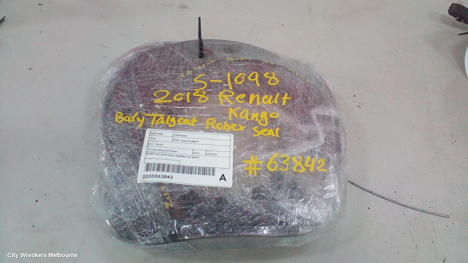 RENAULT KANGOO SEAL, REAR TAILGATE SEAL RUBBER ON BODY: 63842, X61, 10/2010 - 02/2022