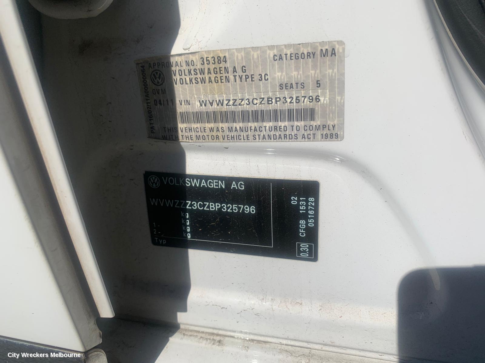 VOLKSWAGEN PASSAT PWR DR WIND SWITCH, RH FRONT (MASTER SWITCH), 3CC, SEDAN, 01/2009 - 02/2012
