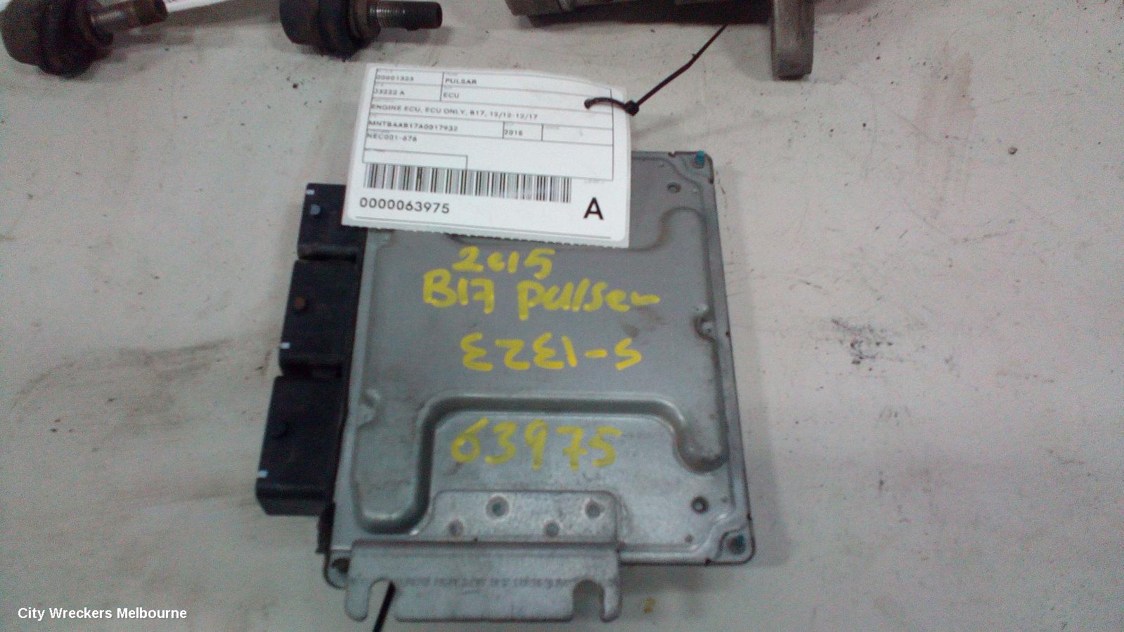 NISSAN PULSAR ECU, ENGINE ECU, ECU ONLY, B17, 12/2012 - 12/2017