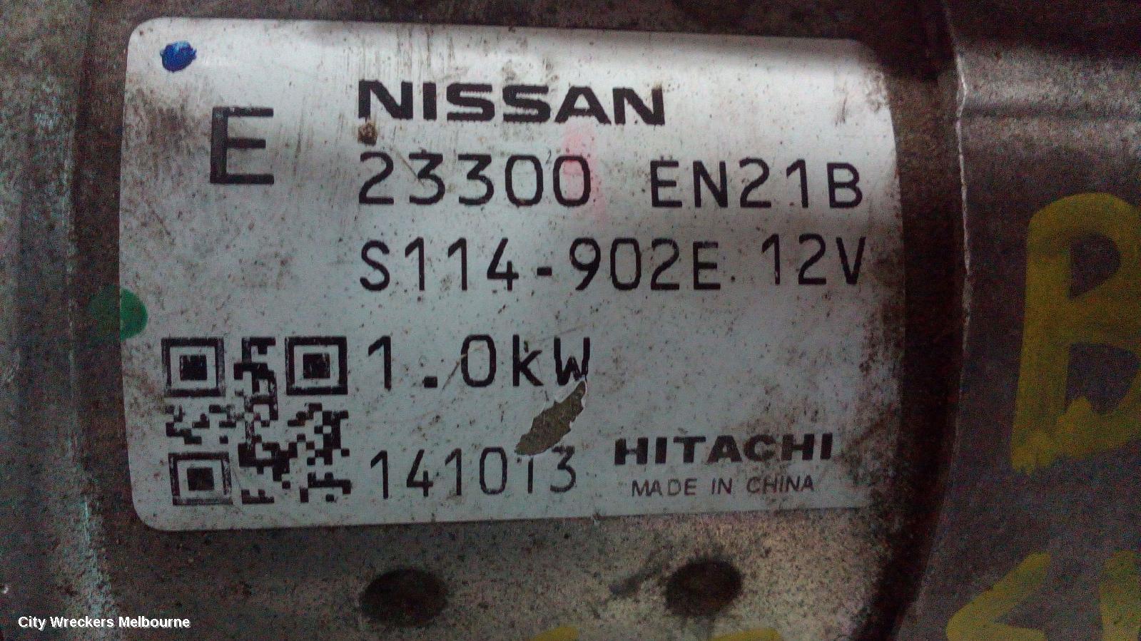 NISSAN PULSAR STARTER, PETROL, 1.8, MRA8DE, B17/C12, 12/2012 - 12/2017