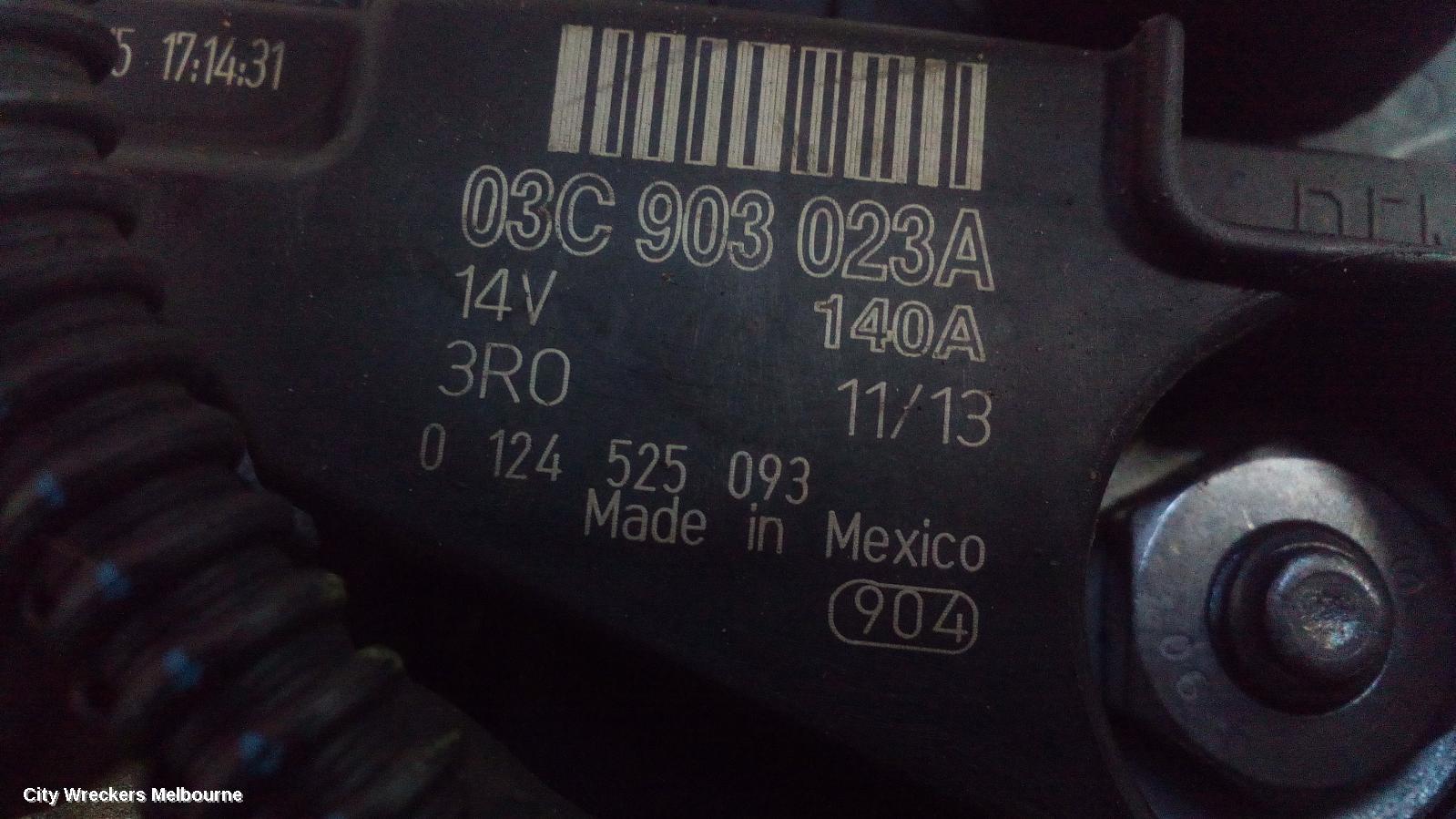 VOLKSWAGEN JETTA ALTERNATOR, PETROL, 1.4, BOSCH P/N 03C903023A, 1B, 02/2011 - 12/2017
