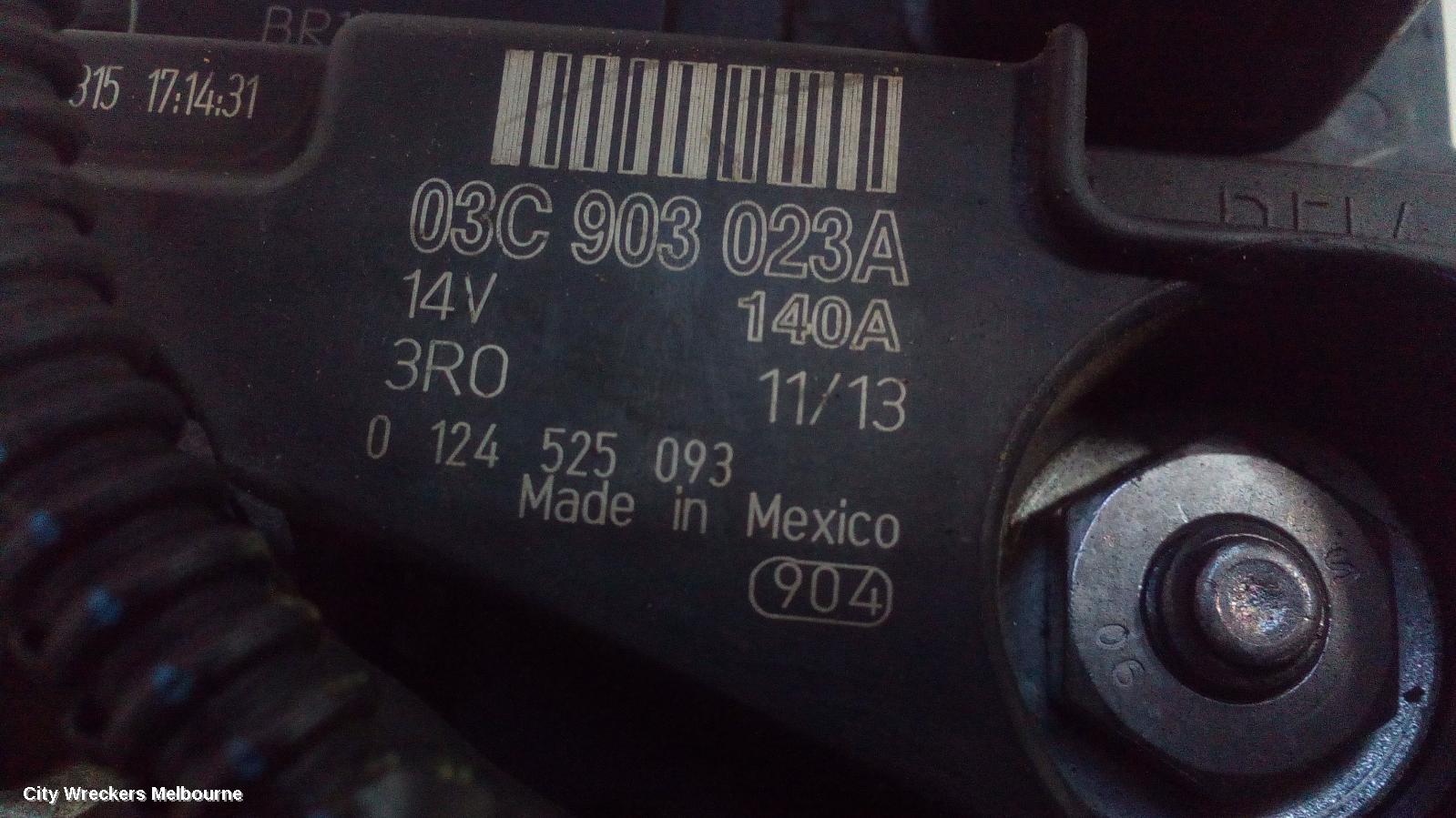 VOLKSWAGEN JETTA ALTERNATOR, PETROL, 1.4, BOSCH P/N 03C903023A, 1B, 02/2011 - 12/2017