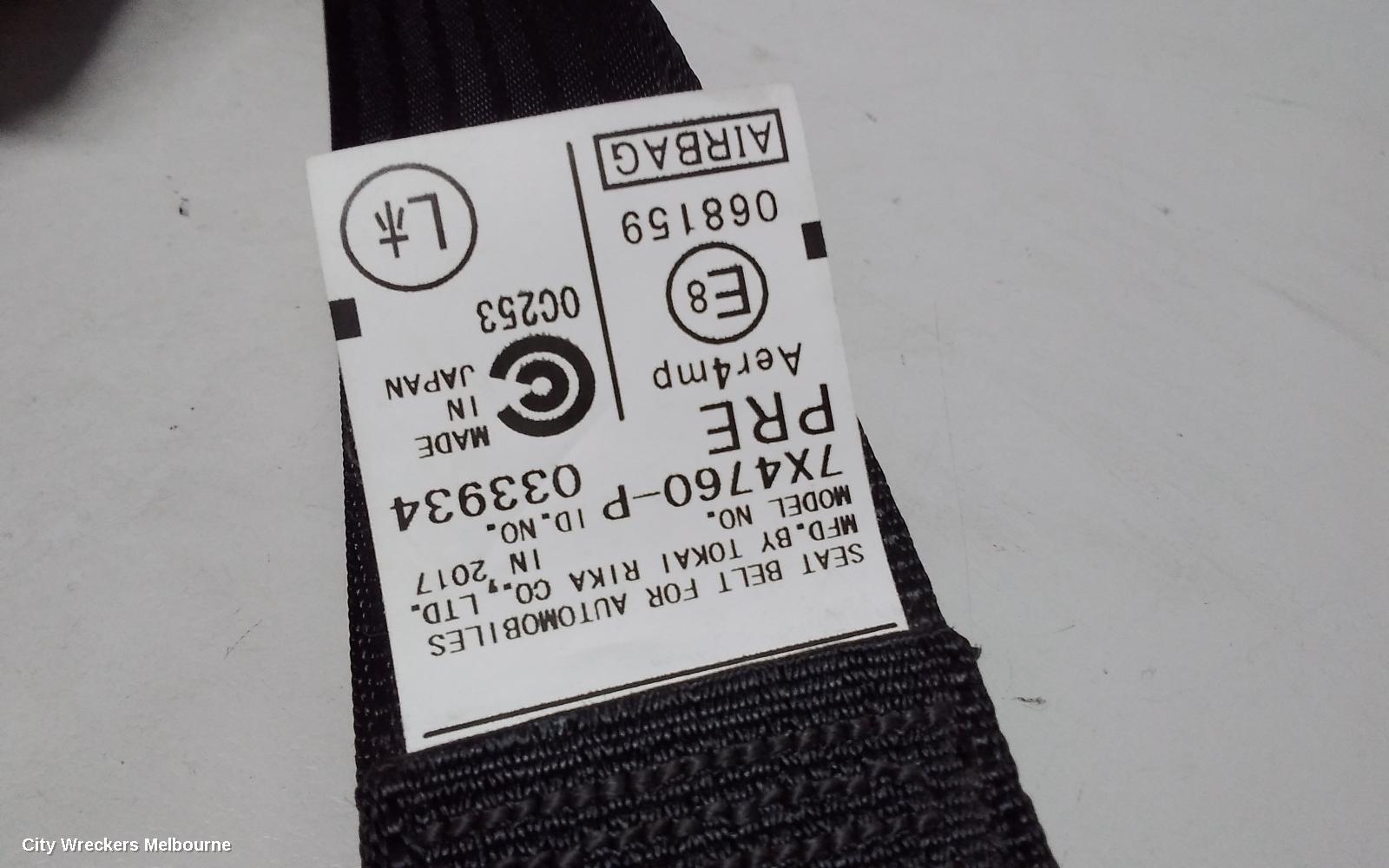 TOYOTA TARAGO SEATBELT/STALK, LH FRONT, SEAT BELT ONLY, BLACK, NON ELEC MOTOR ADJUSTMENT TYPE, ACR50R, 04/2012 - 06/2020
