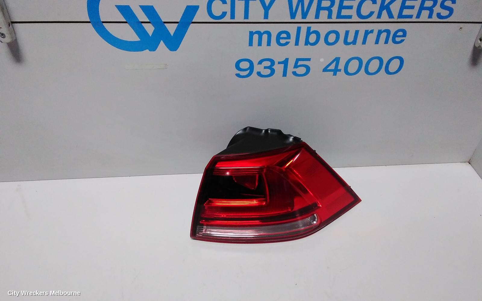 VOLKSWAGEN GOLF RIGHT TAILLIGHT, GEN 7, HATCH, STANDARD, NON LED TYPE, 03/2013 - 03/2017