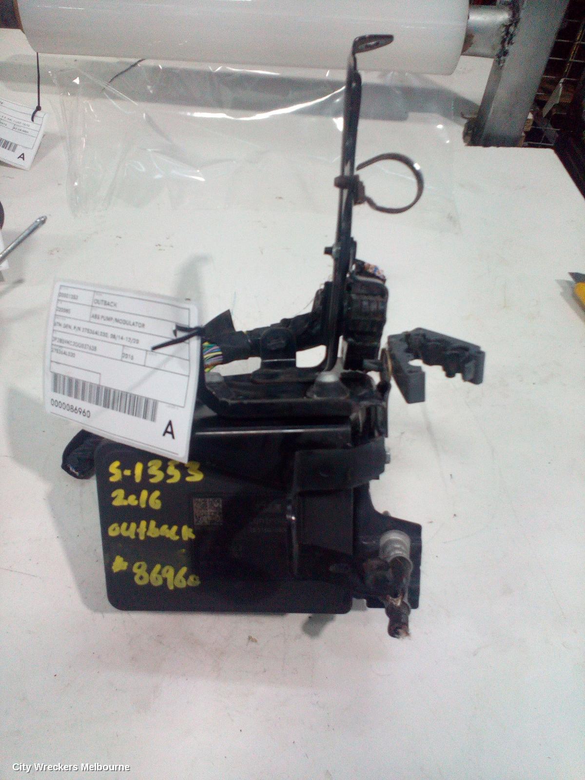 SUBARU OUTBACK ABS PUMP/MODULATOR, 6TH GEN, P/N 27536AL030, 08/2014 - 12/2020
