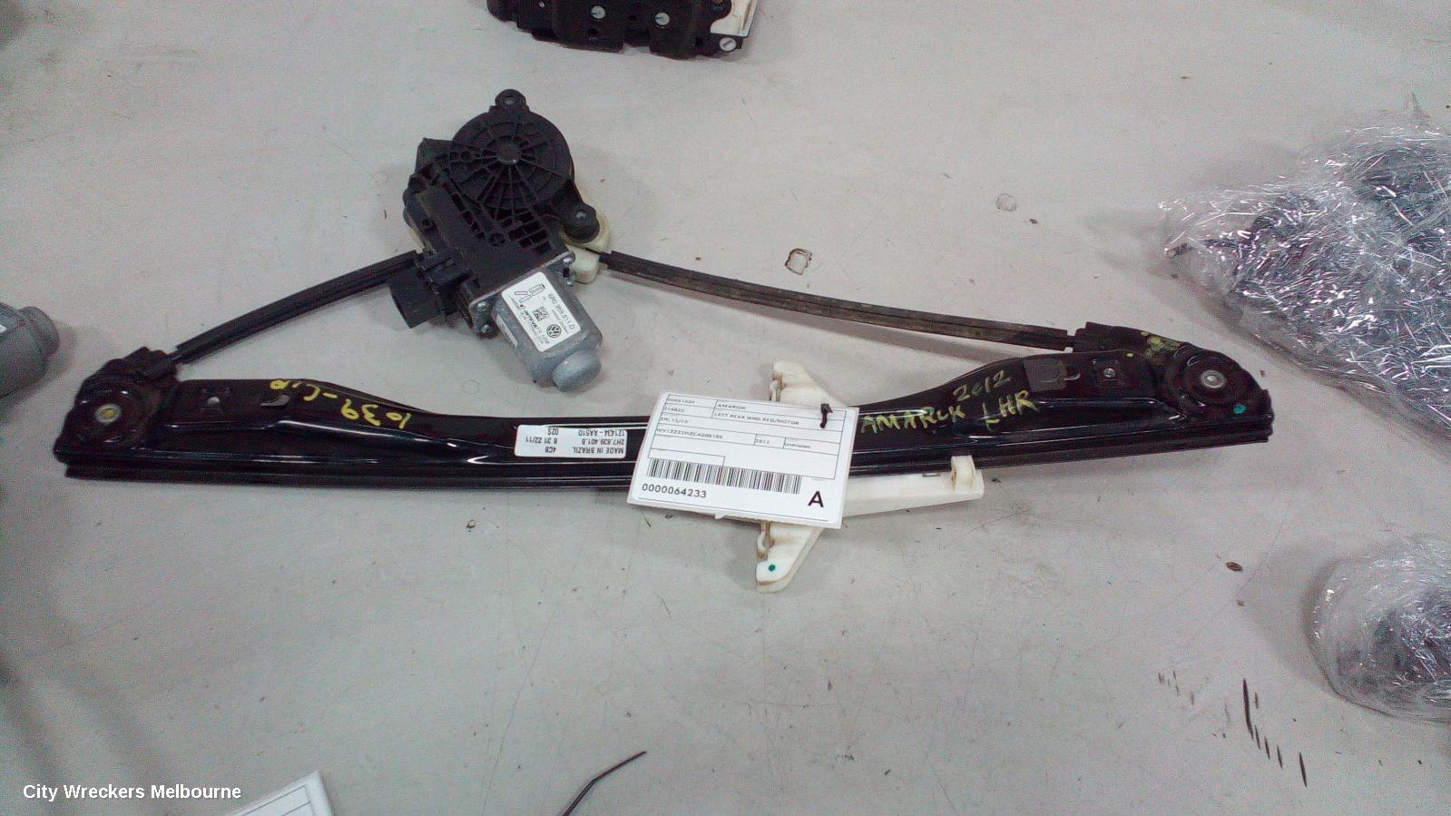 VOLKSWAGEN AMAROK LEFT REAR WND REG/MOTOR, 2H, 12/2010 ONWARDS