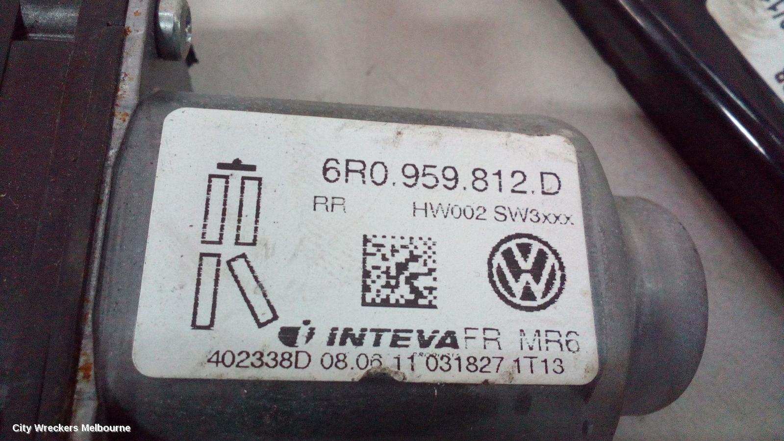 VOLKSWAGEN AMAROK RIGHT REAR WND REG/MOTOR, 2H, 12/2010 ONWARDS