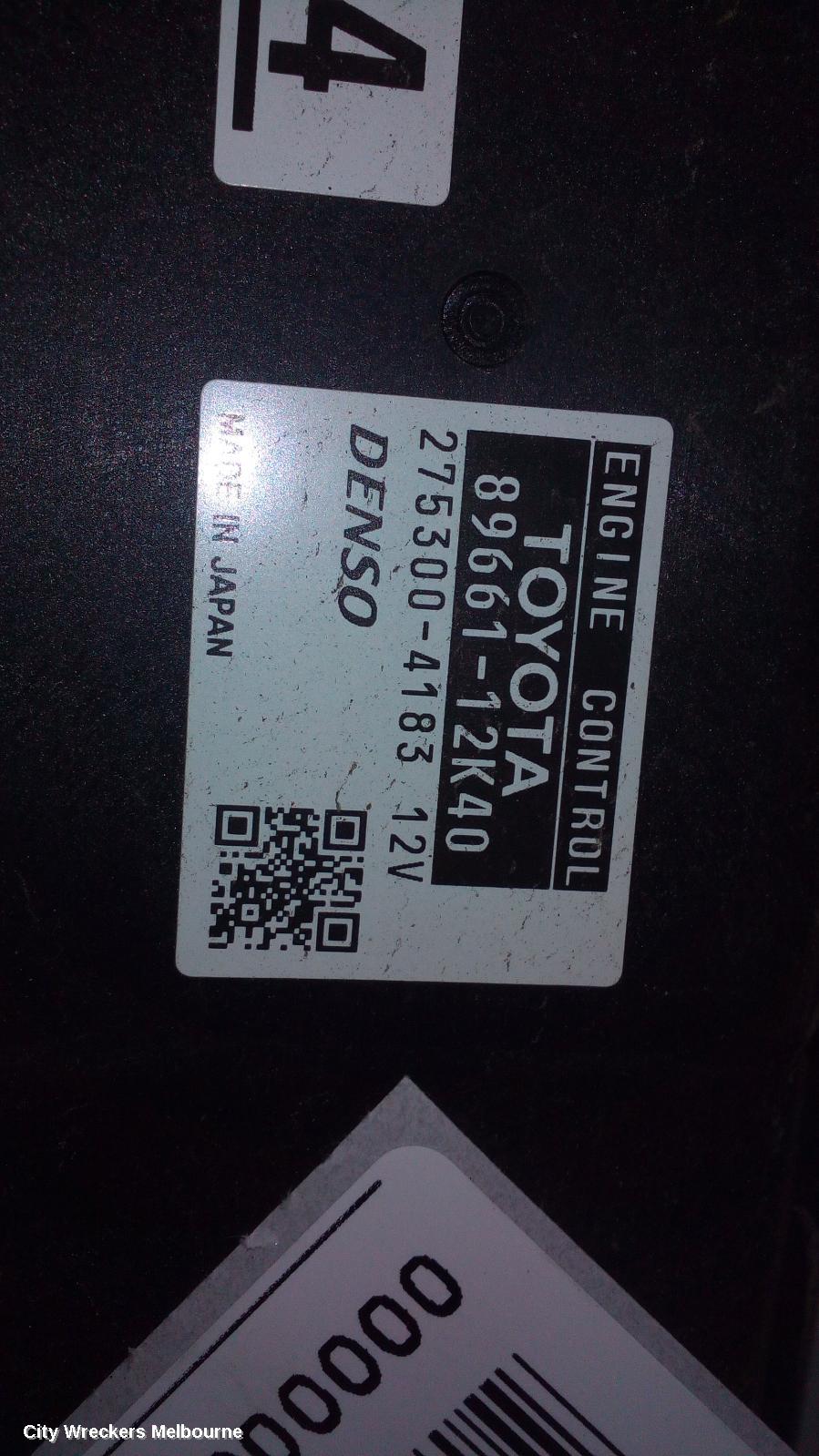 TOYOTA COROLLA ECU, ENGINE ECU, AUTO T/M, 89661-12C60, ECU ONLY, ZRE152/20153R, 03/2007 - 10/2013