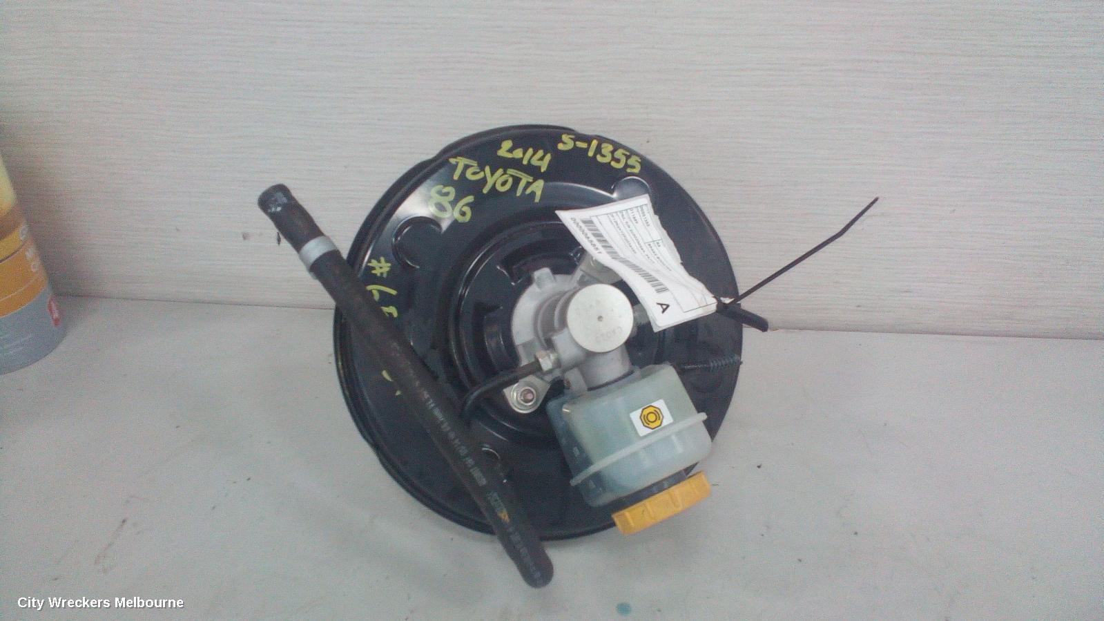 TOYOTA 86 BRAKE BOOSTER, ZN6, P/N SU00300589, 04/2012 ONWARDS