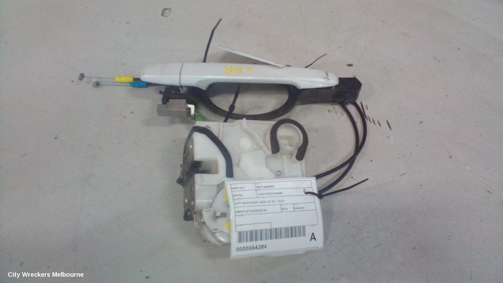 MITSUBISHI OUTLANDER DOOR/BOOT/GATE LOCK, LEFT REAR DOOR LOCK, ZJ-ZL, 10/2012 ONWARDS